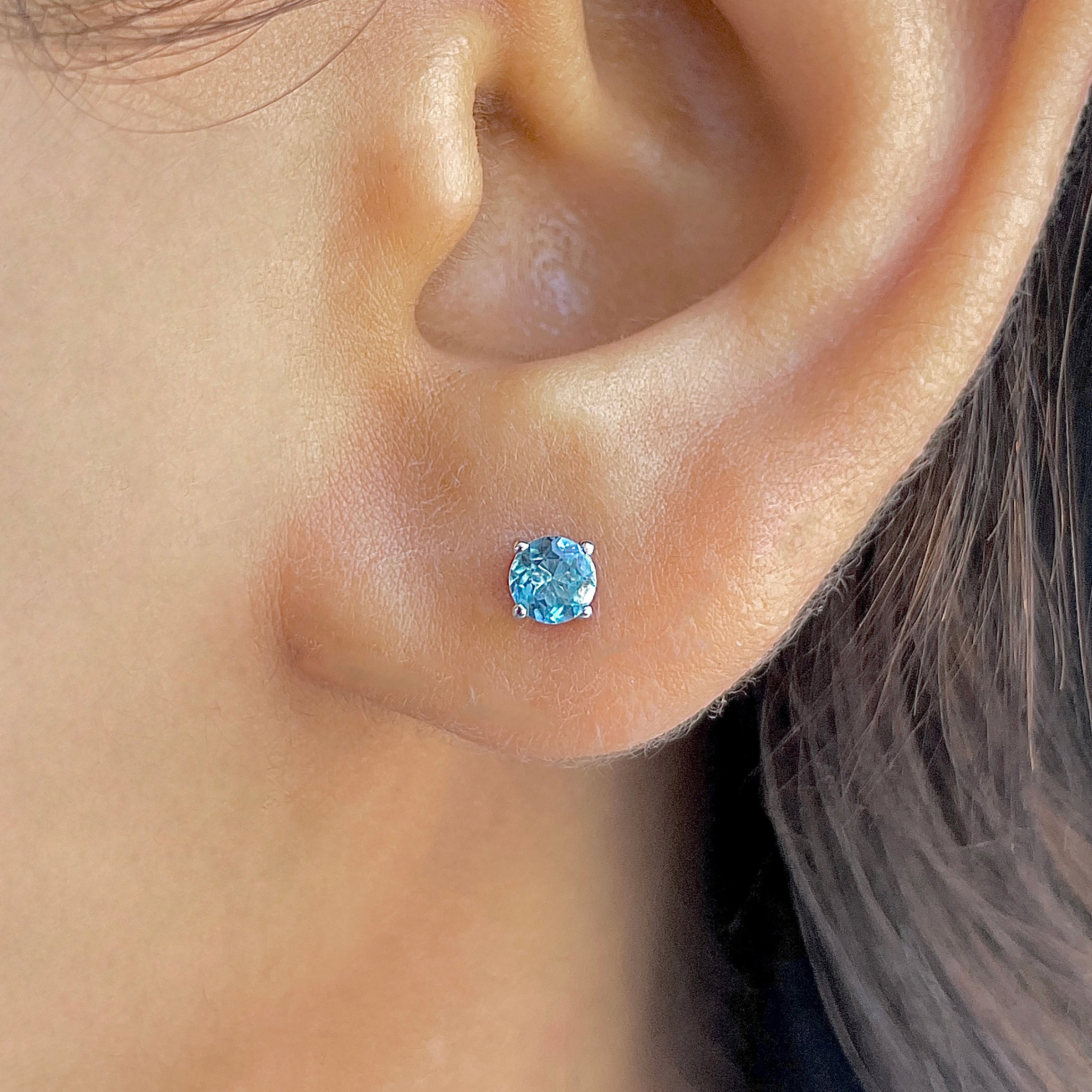 London Blue Topaz Stud Earring-(LBTZ-SE-1023.)