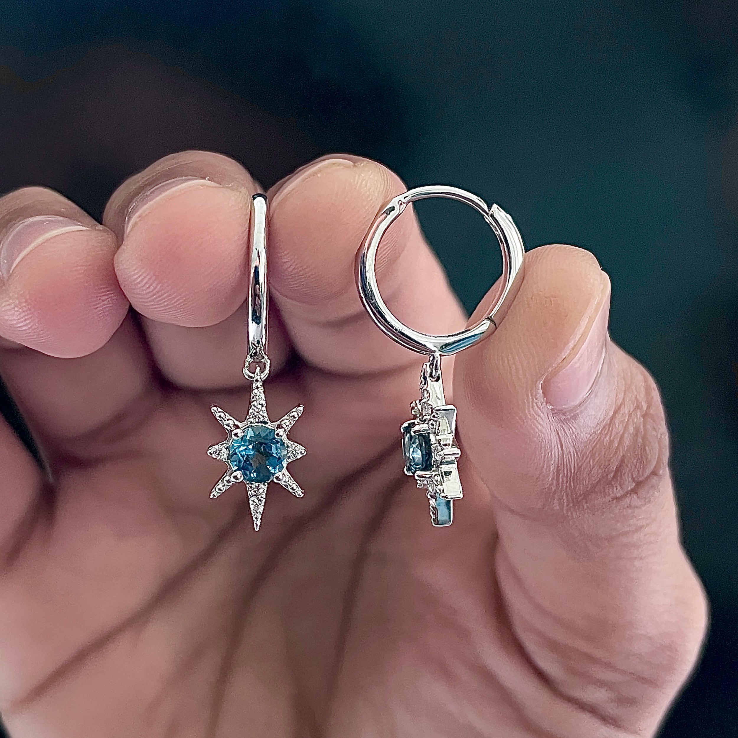 London Blue Topaz Earrings-(LBTZ-SE-1470.)