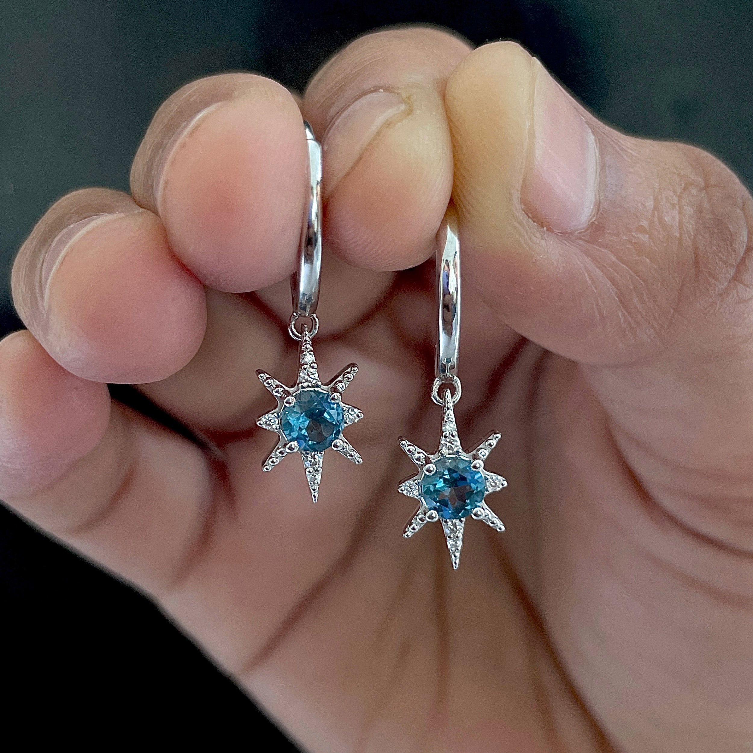 London Blue Topaz Earring-(LBTZ-SE-1470.)