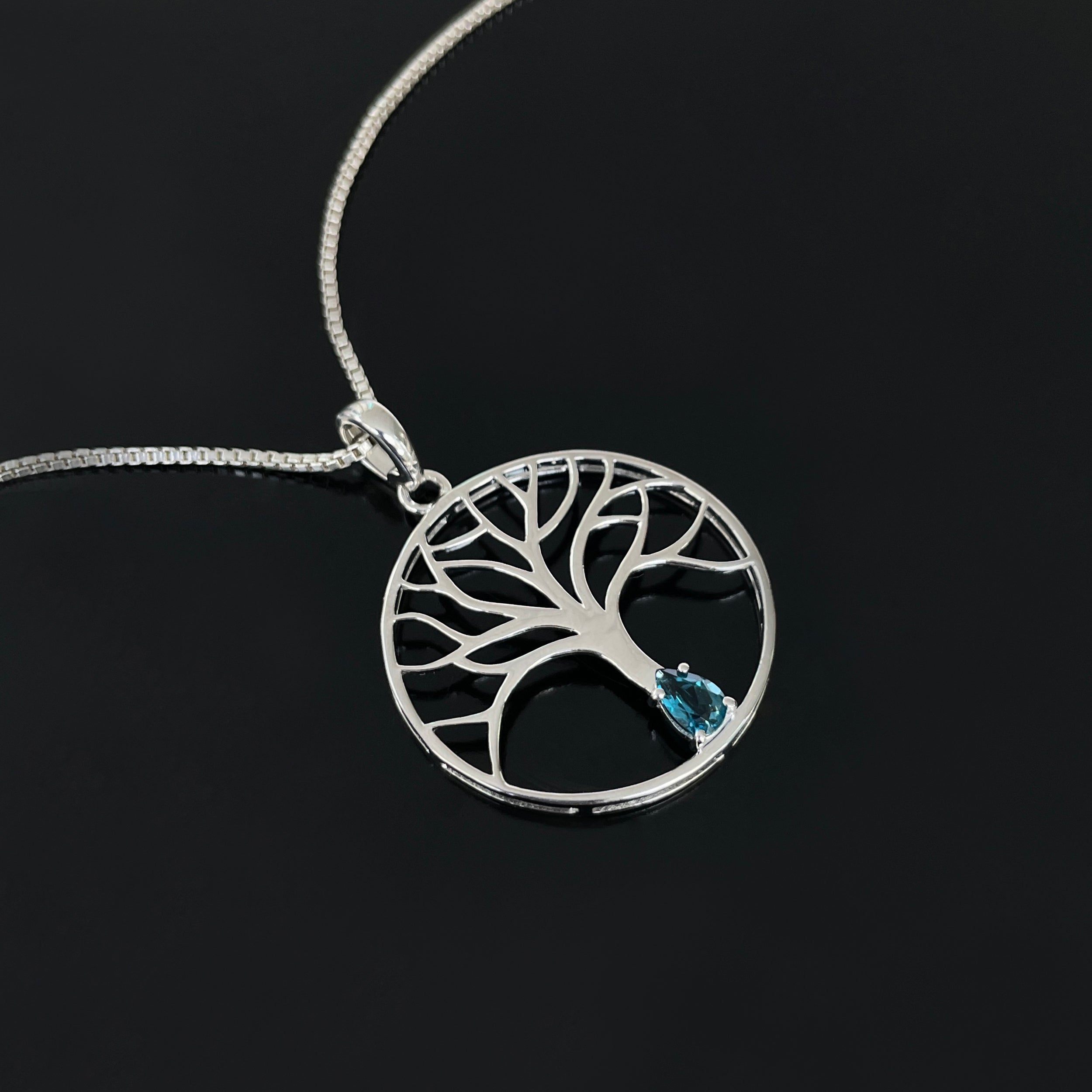 London Blue Topaz Tree Of Life Pendant-(LBTZ-SN-154.)