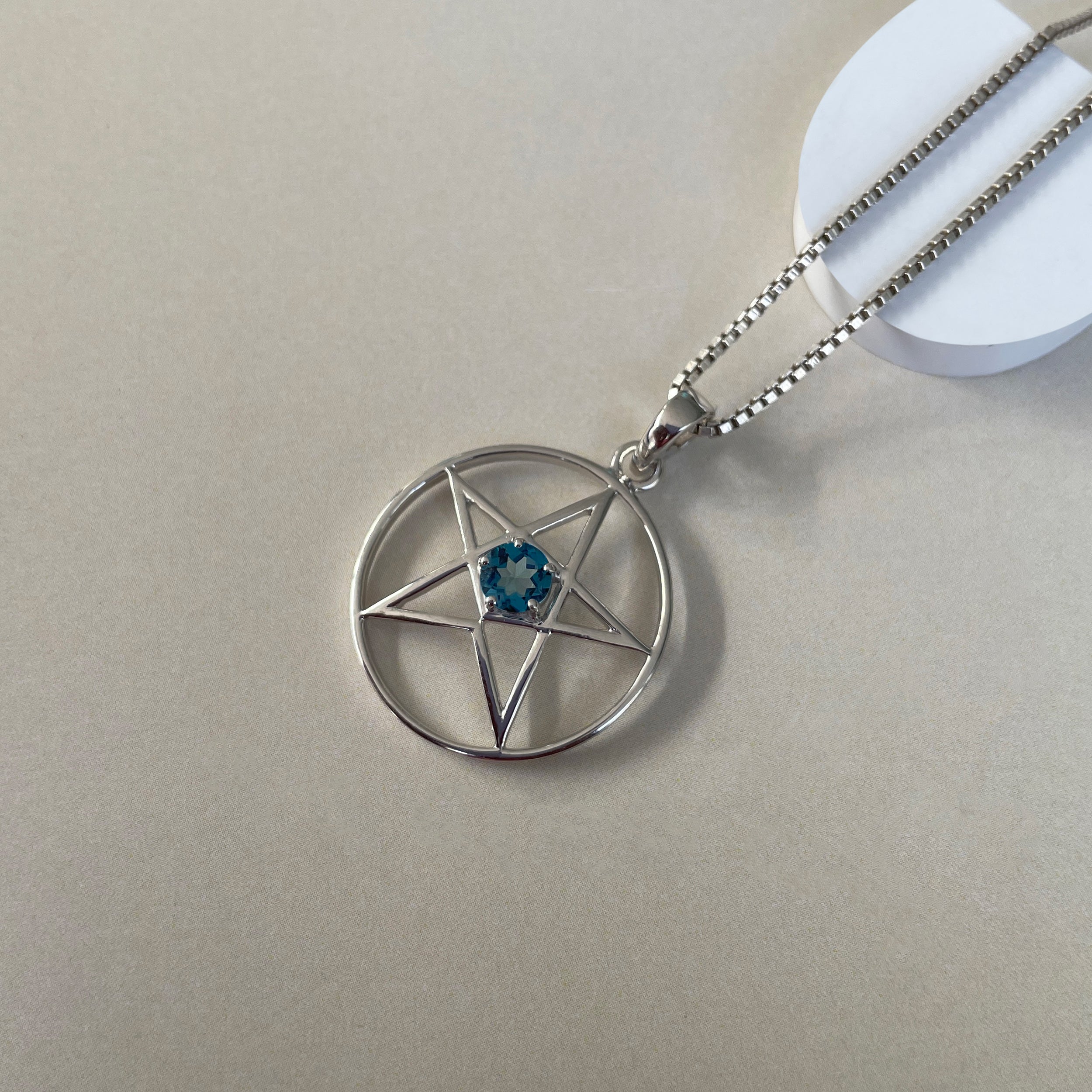 London Blue Topaz Pentacle Pendant-(LBTZ-SN-171P.)