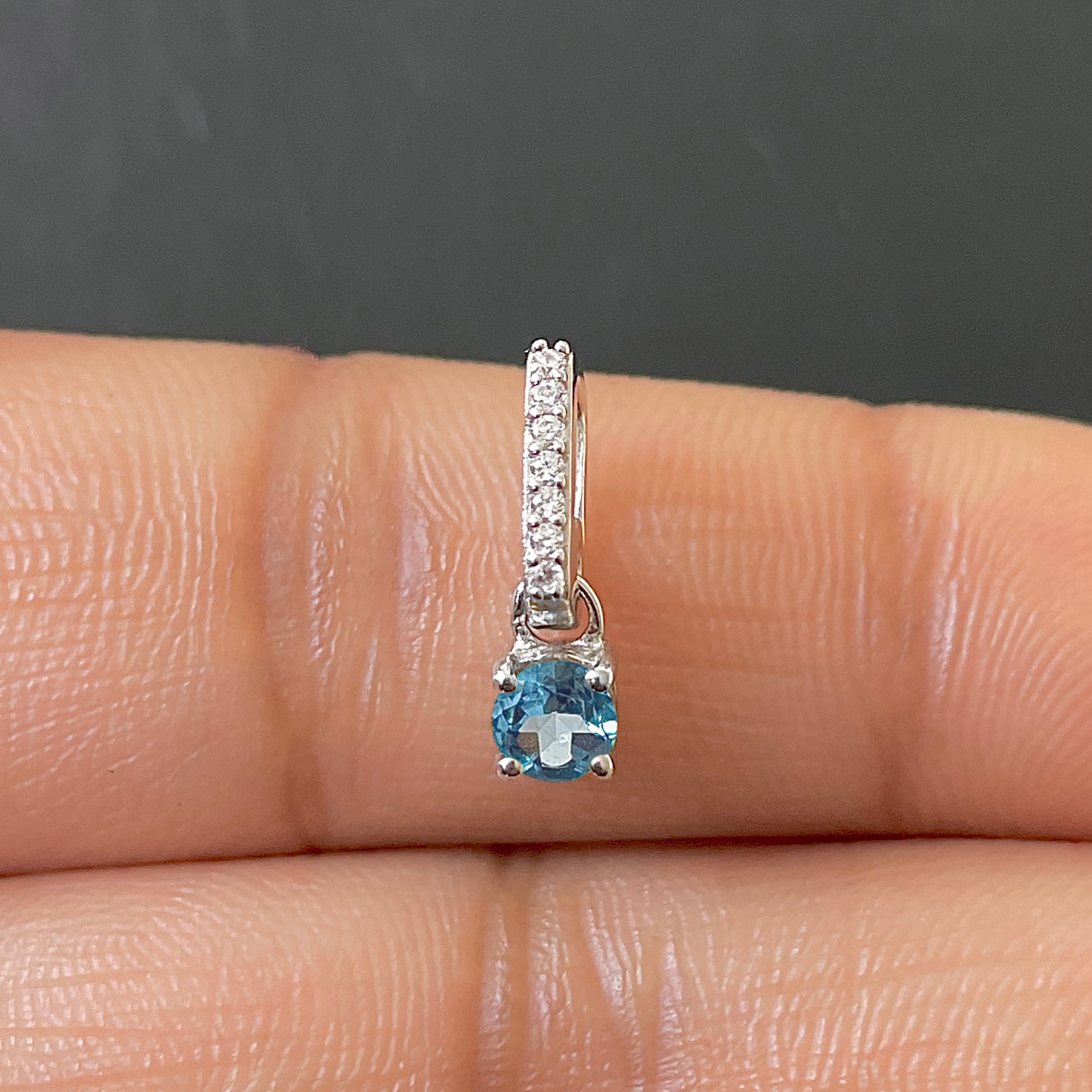 London Blue Topaz & White Topaz Pendant-(LBTZ-SP-1166.)