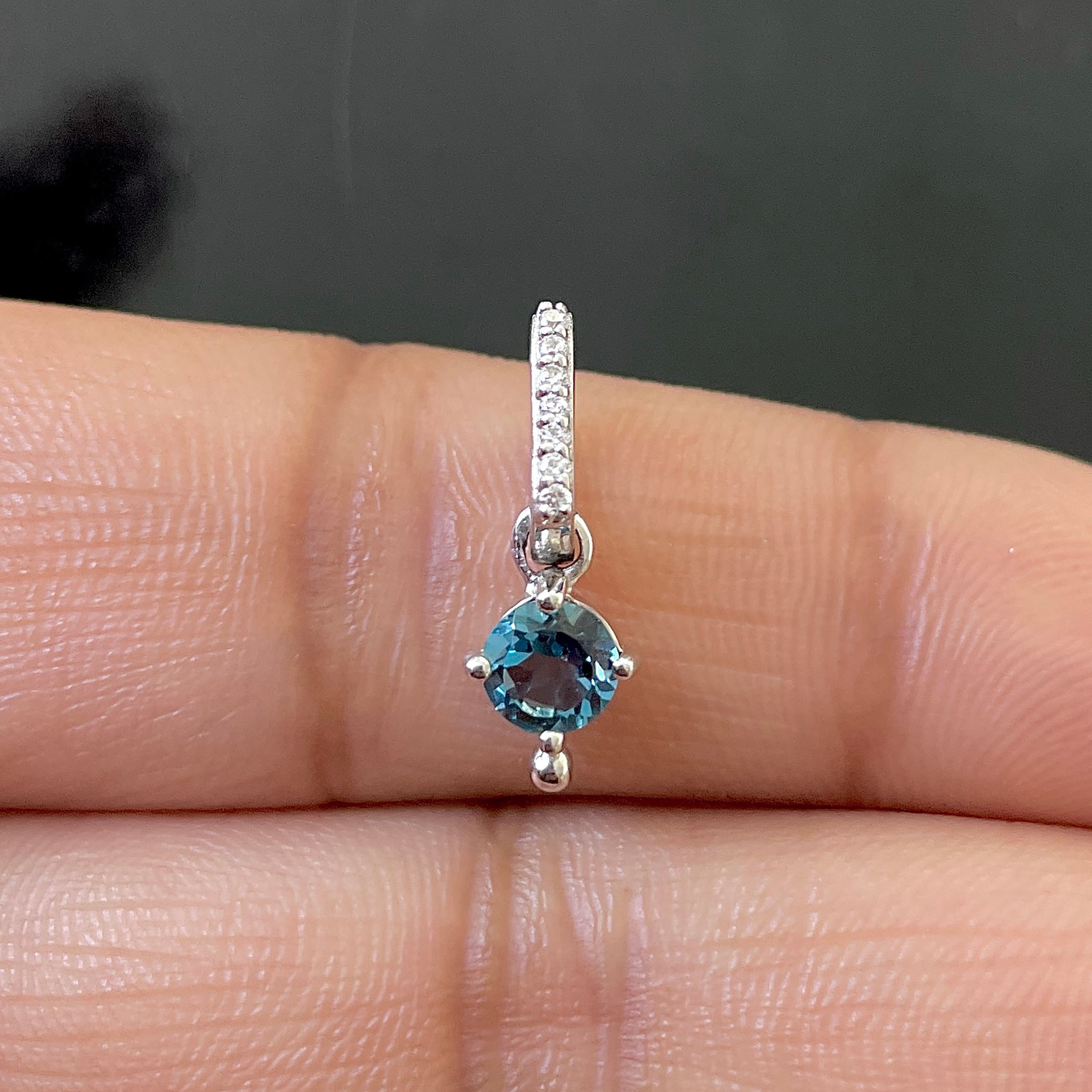 London Blue Topaz & White Topaz Pendant-(LBTZ-SP-399.)