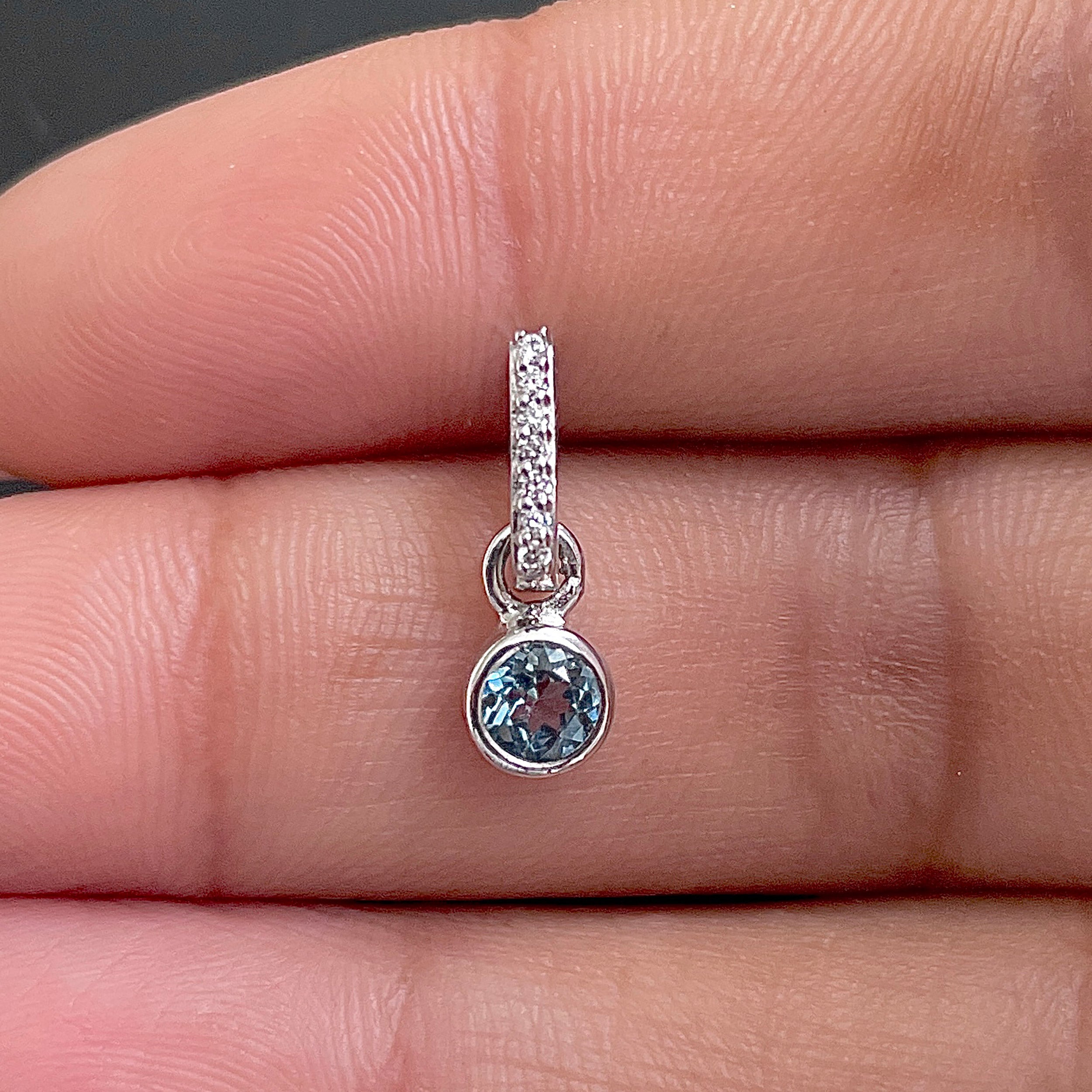London Blue Topaz & White Topaz Pendant-(LBTZ-SP-999B.)