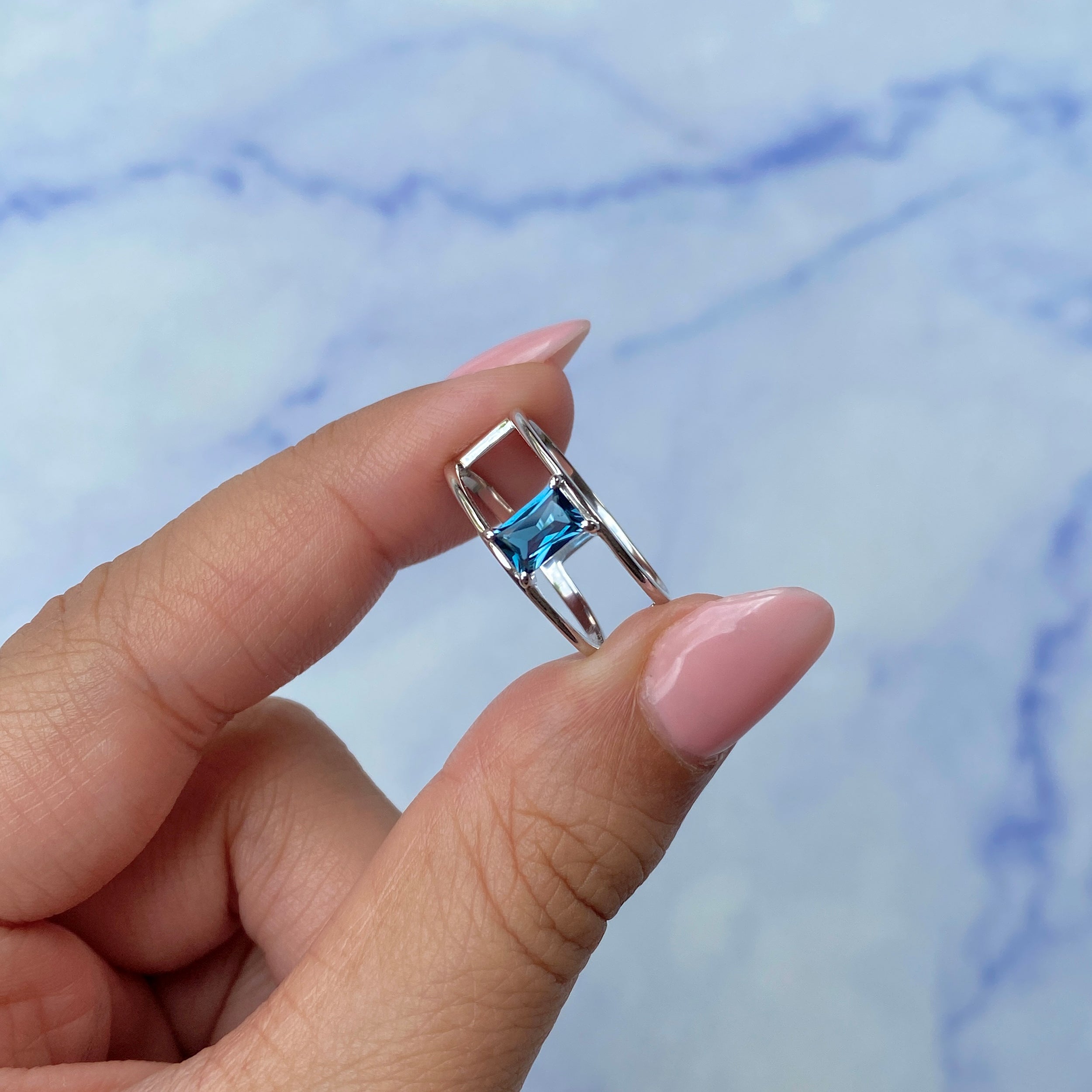 London Blue Topaz Ring-(LBTZ-SR-1690.)