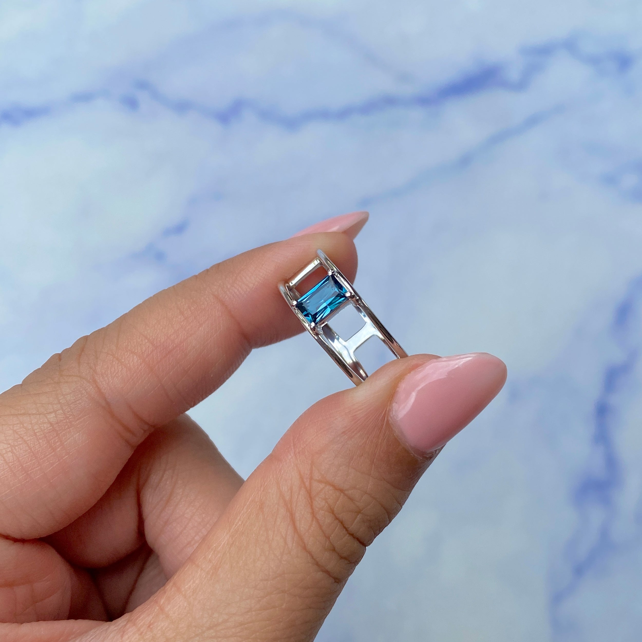 London Blue Topaz Ring-(LBTZ-SR-1690.)