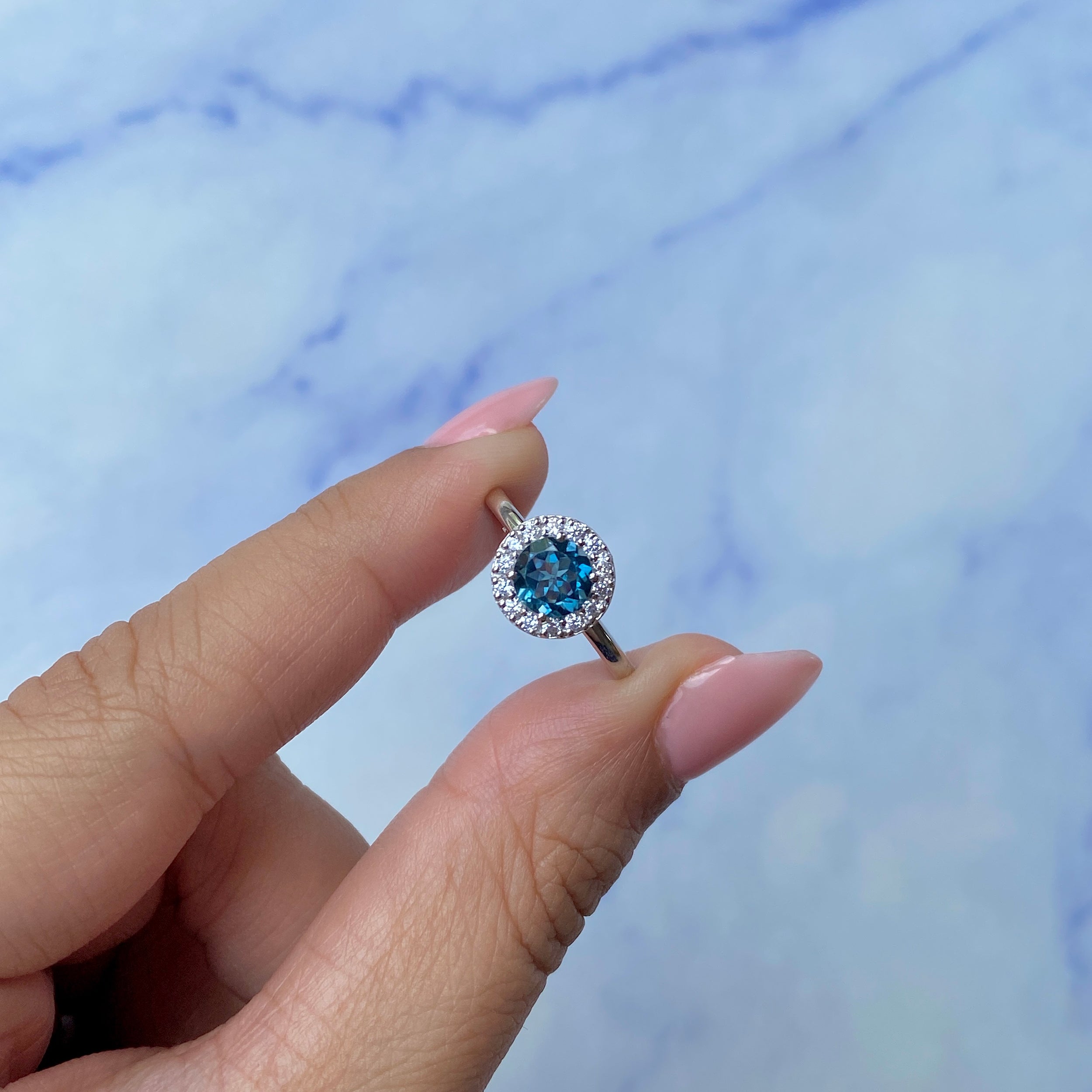 London Blue Topaz Ring-(LBTZ-SR-1768.)