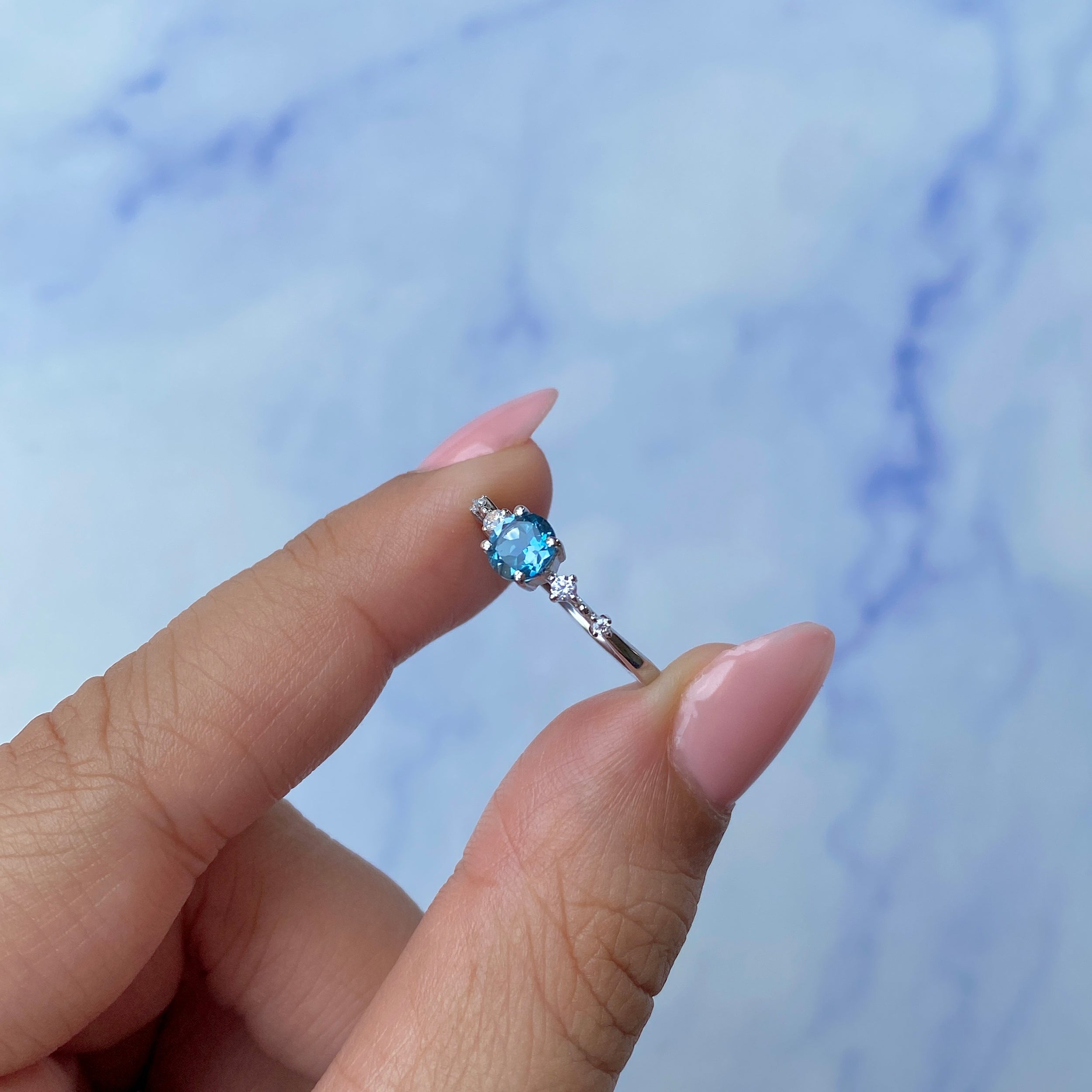 London Blue Topaz Ring-(LBTZ-SR-1939.)