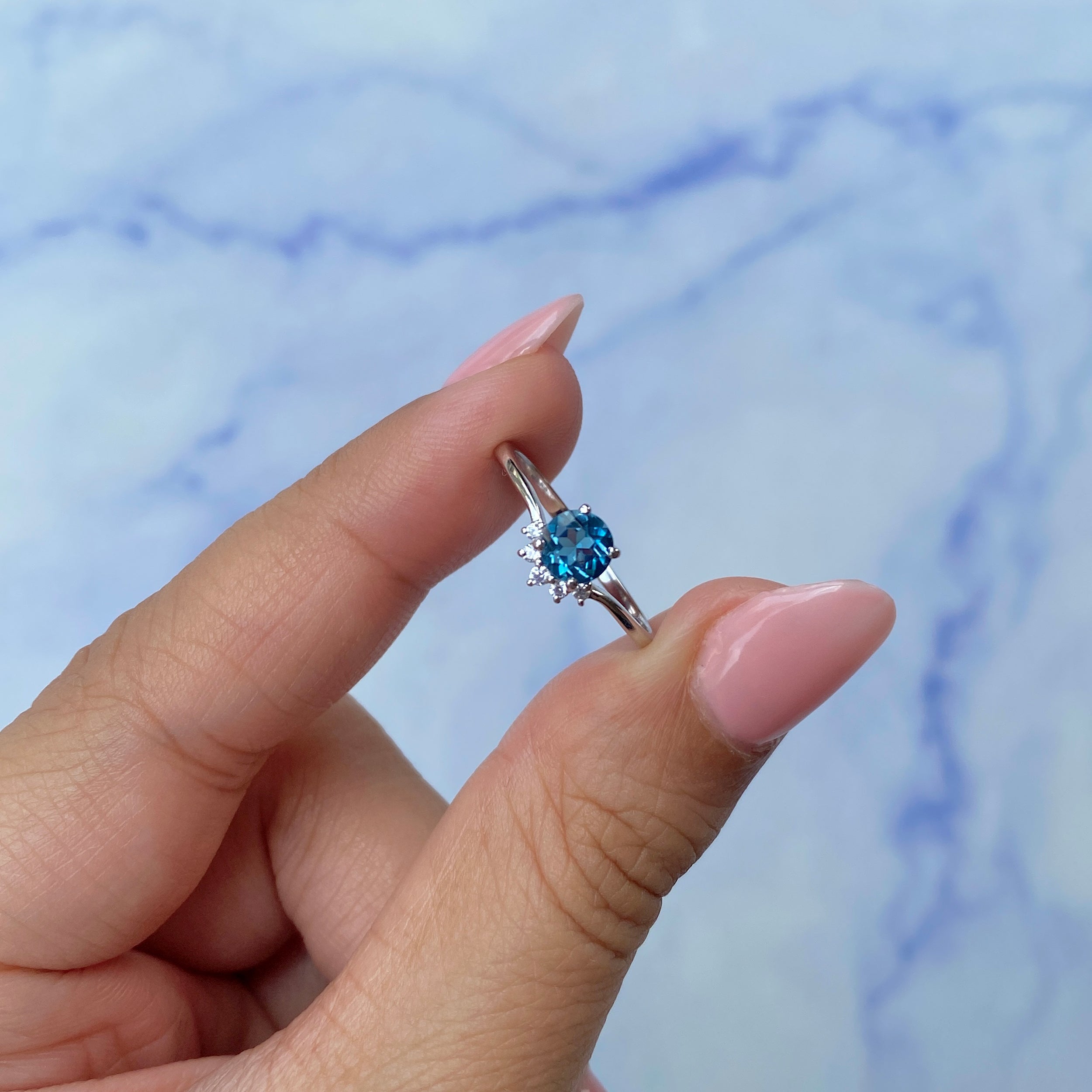 London Blue Topaz Ring-(LBTZ-SR-1942.)