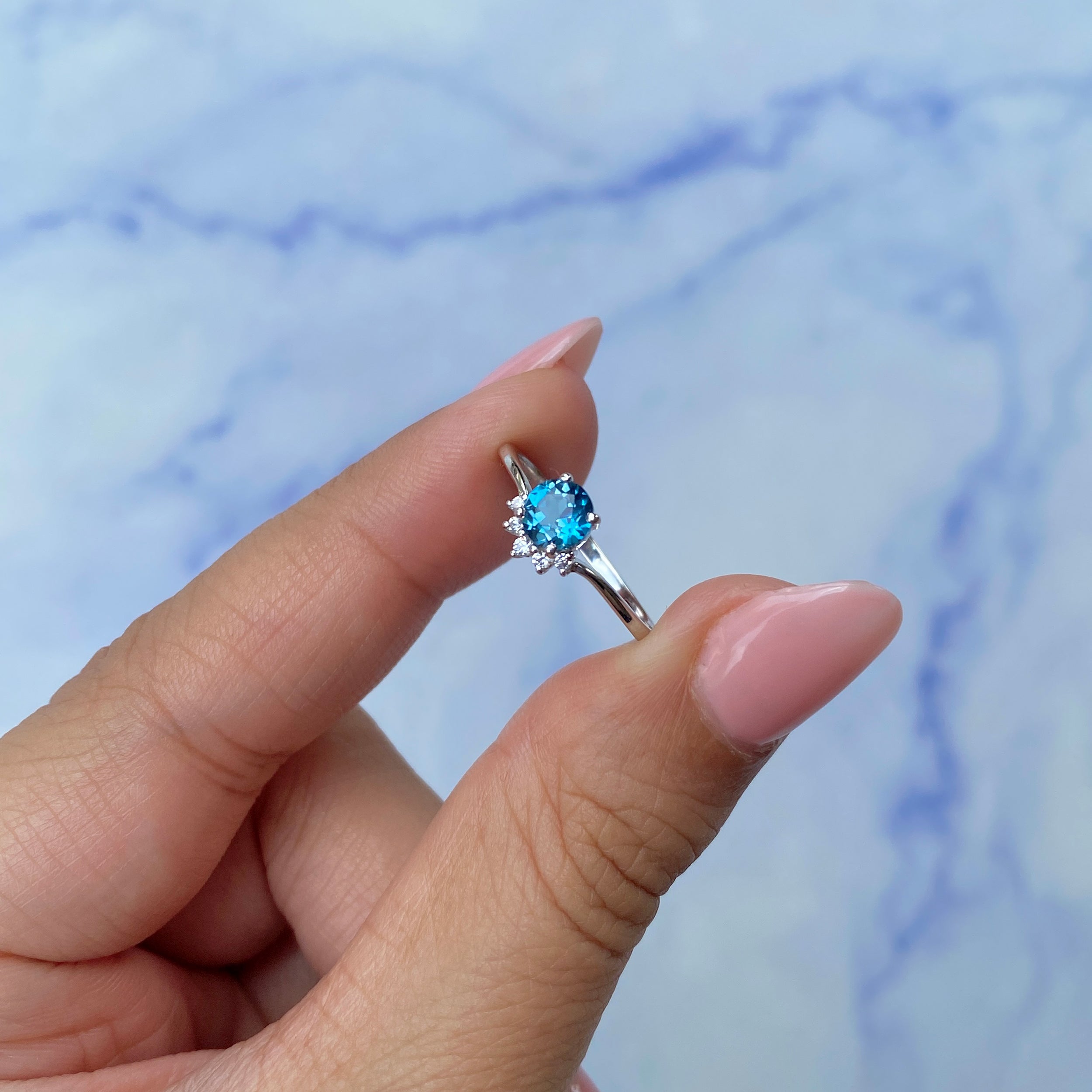 London Blue Topaz Ring-(LBTZ-SR-1942.)