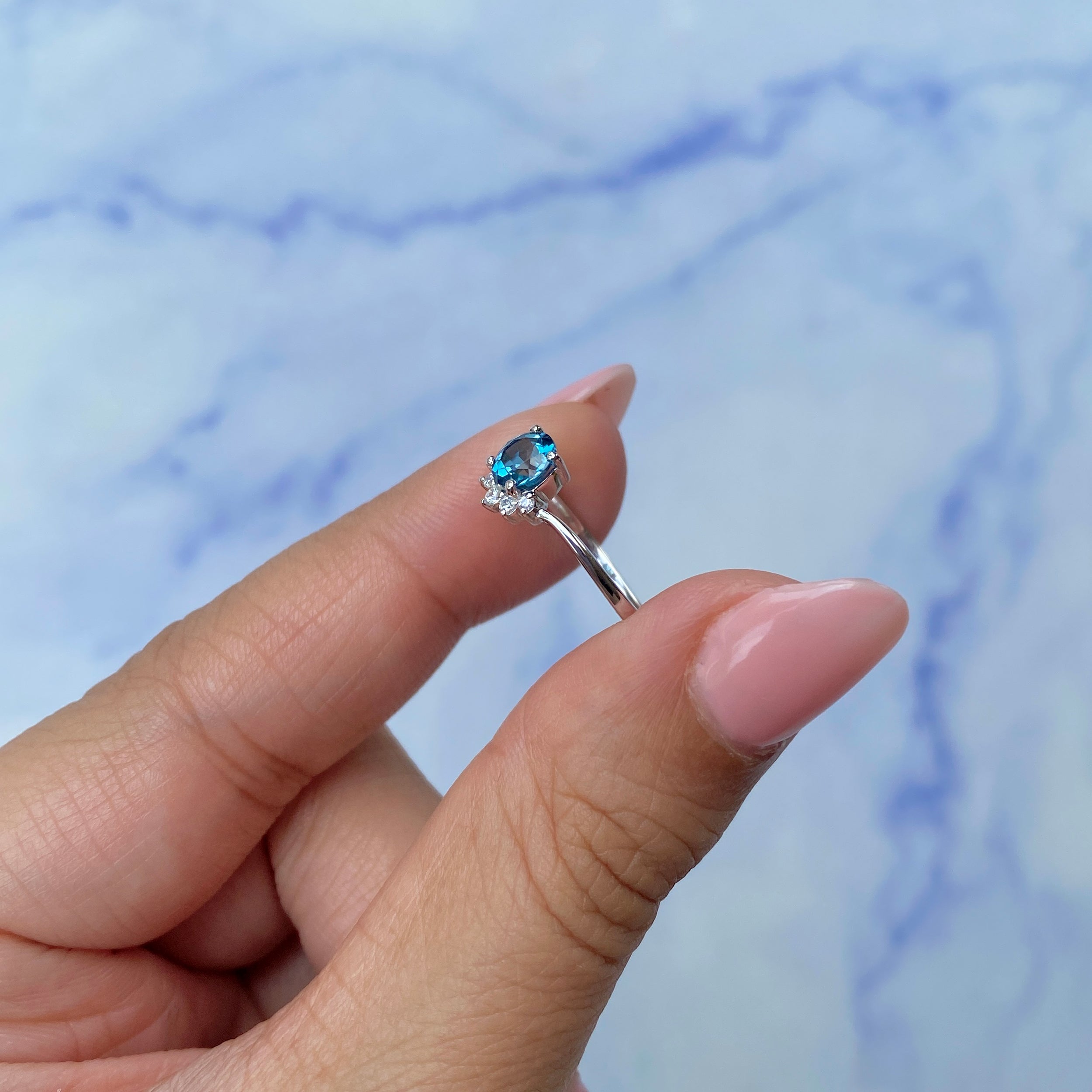 London Blue Topaz Ring-(LBTZ-SR-1942.)