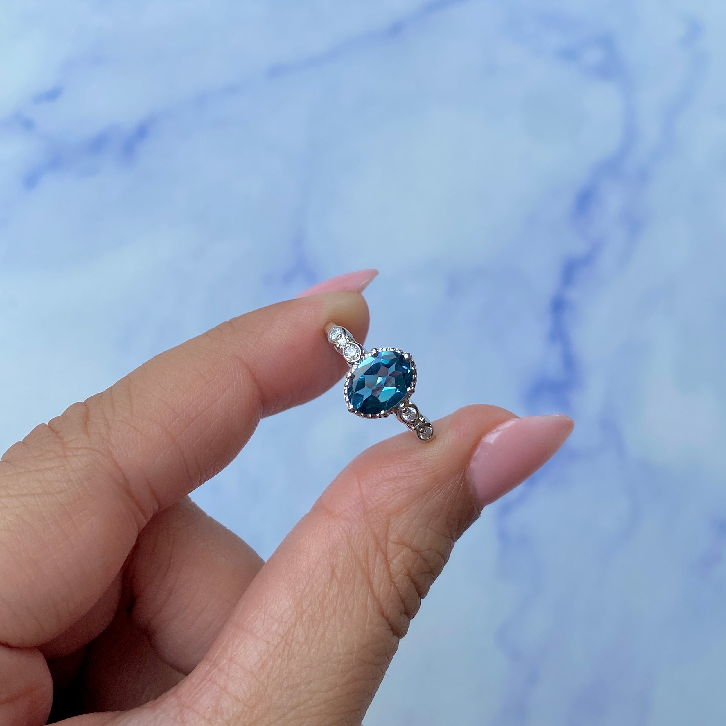 London Blue Topaz Ring-(LBTZ-SR-2182.)