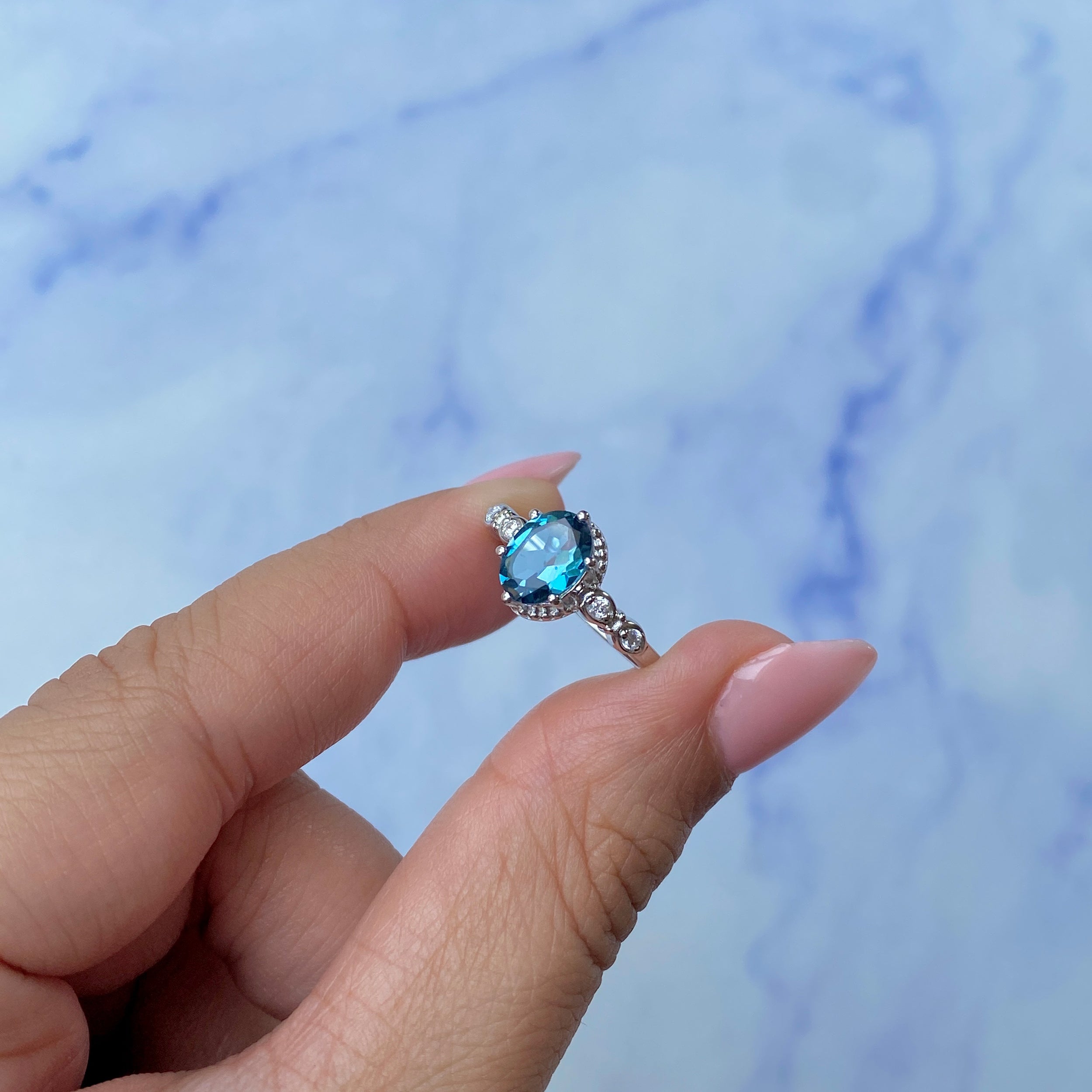 London Blue Topaz Ring-(LBTZ-SR-2182.)