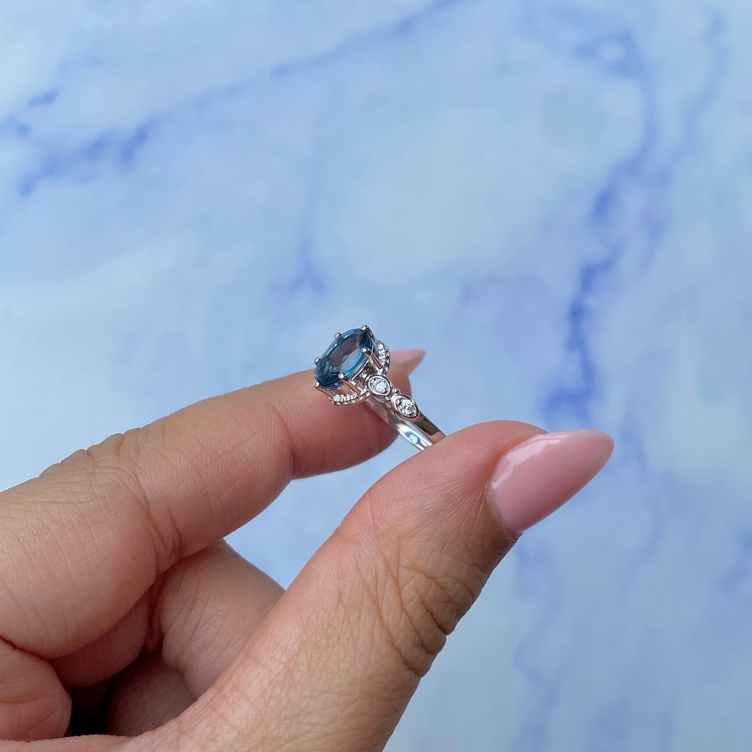 London Blue Topaz Ring-(LBTZ-SR-2182.)