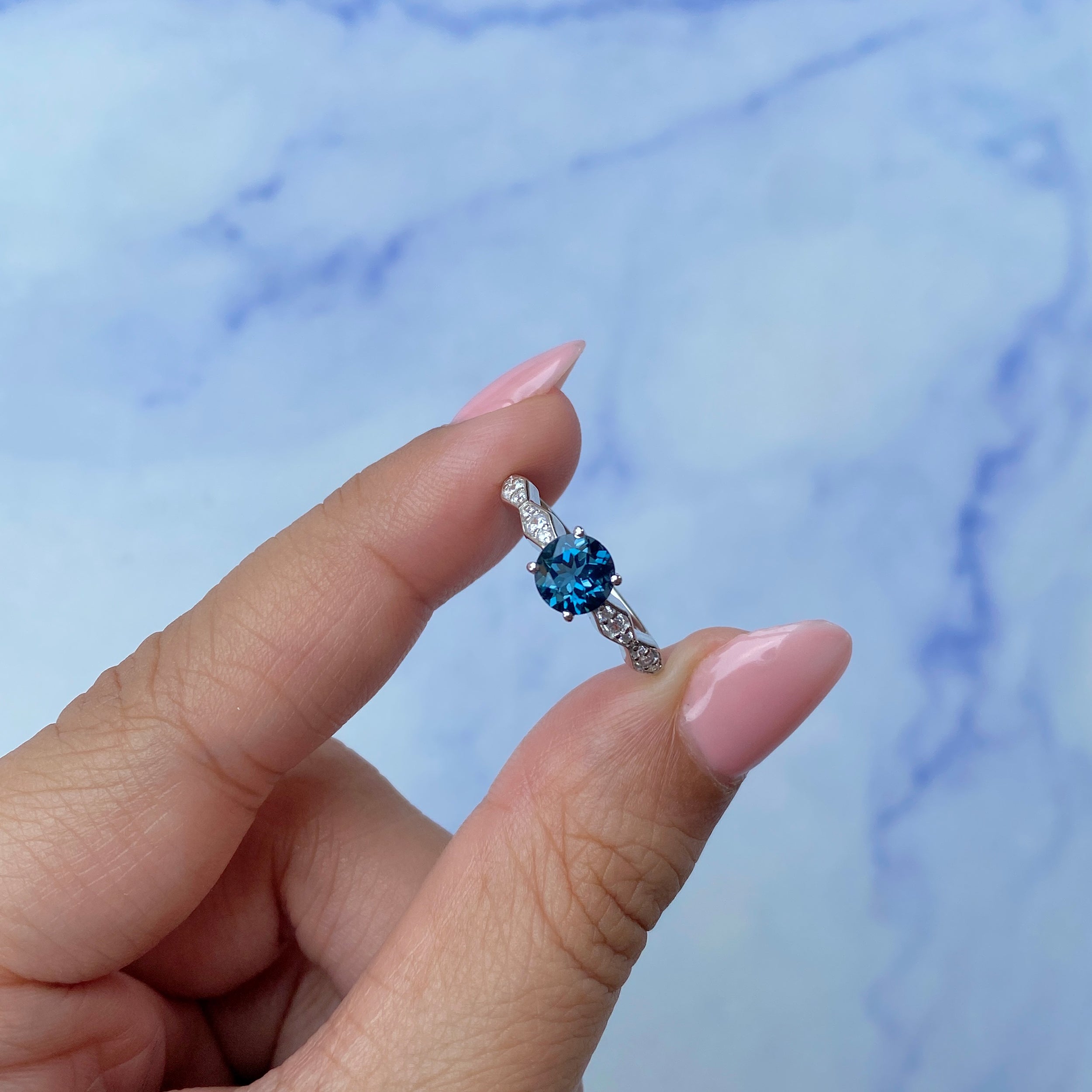 London Blue Topaz Ring-(LBTZ-SR-2288.)