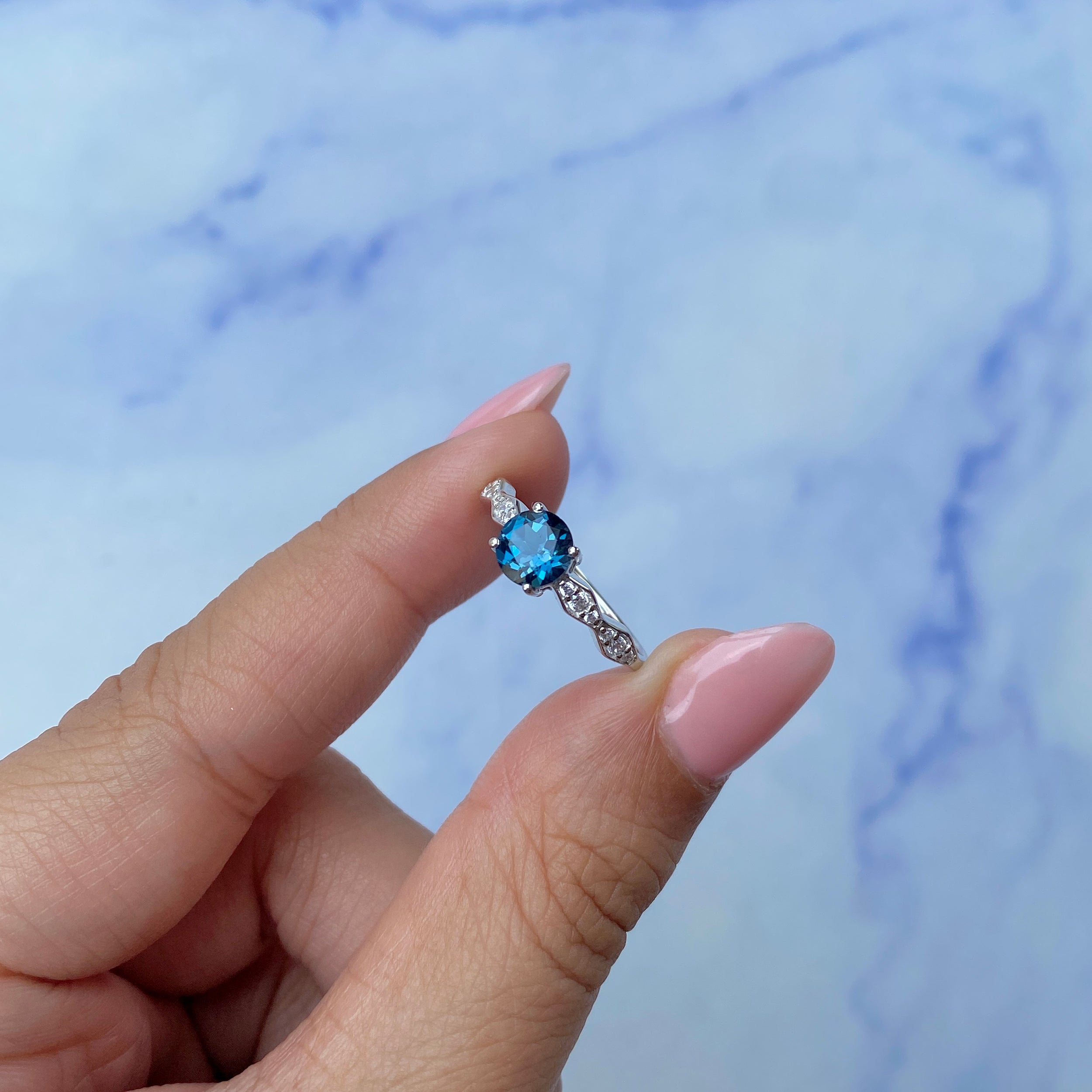 London Blue Topaz Ring-(LBTZ-SR-2288.)