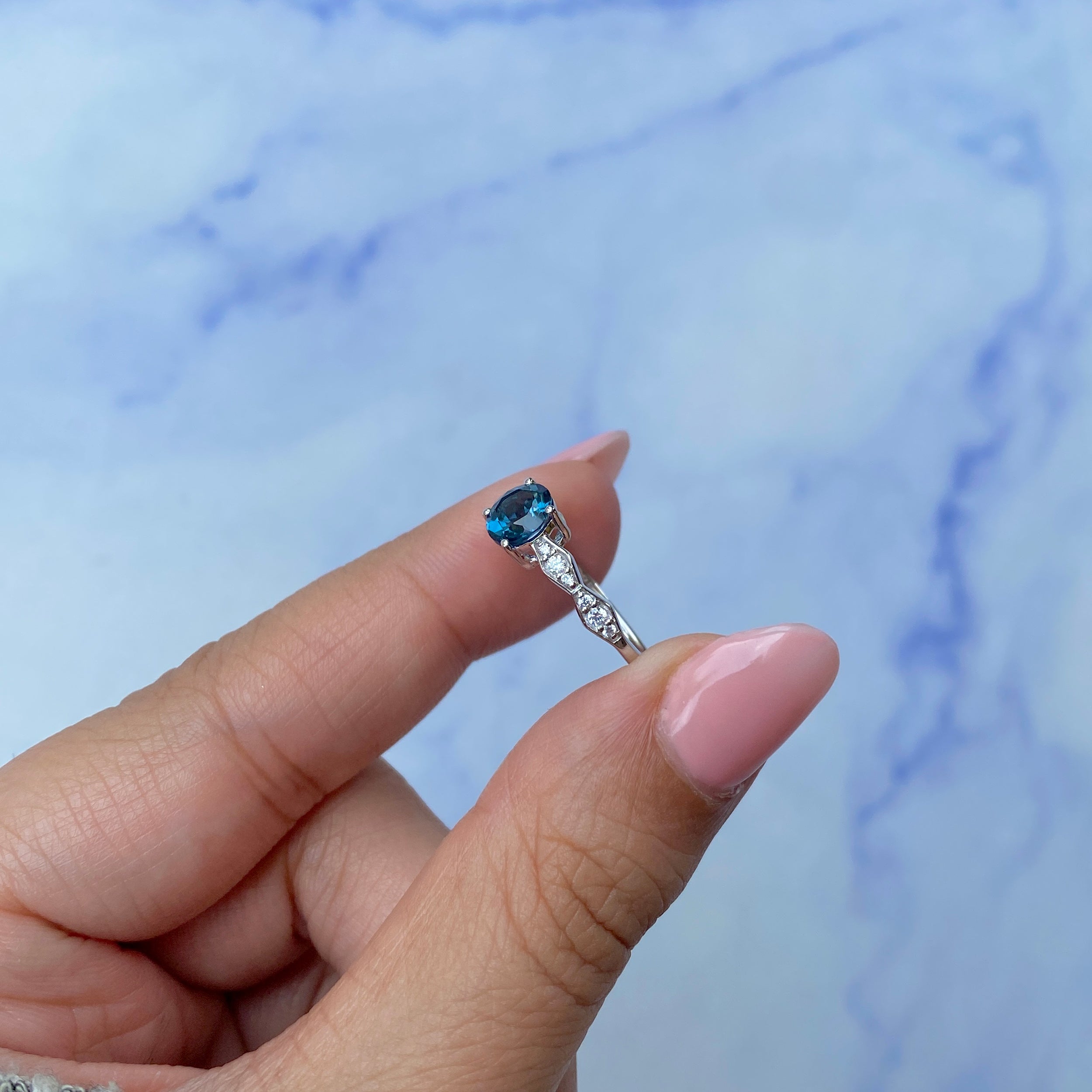 London Blue Topaz Ring-(LBTZ-SR-2288.)