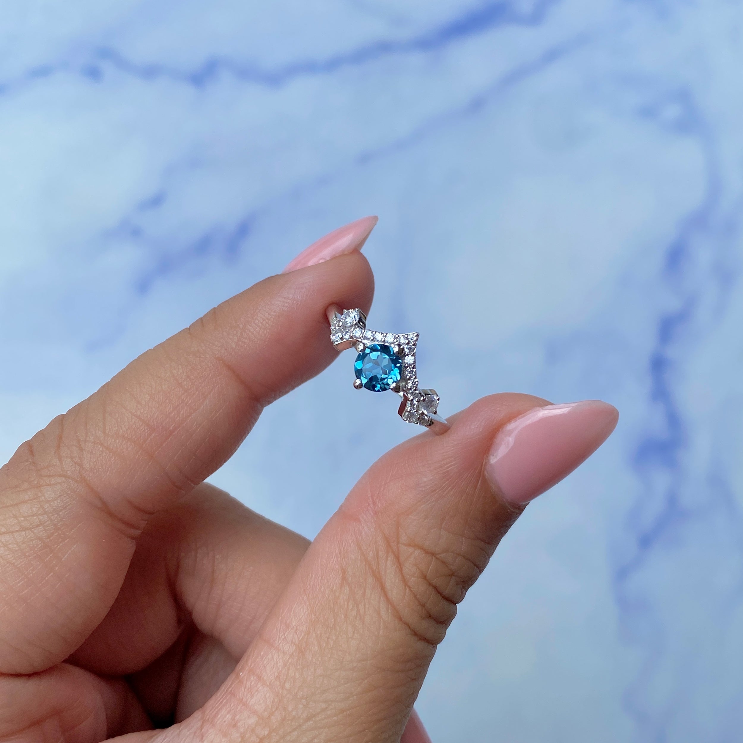 London Blue Topaz Ring-(LBTZ-SR-2296.)