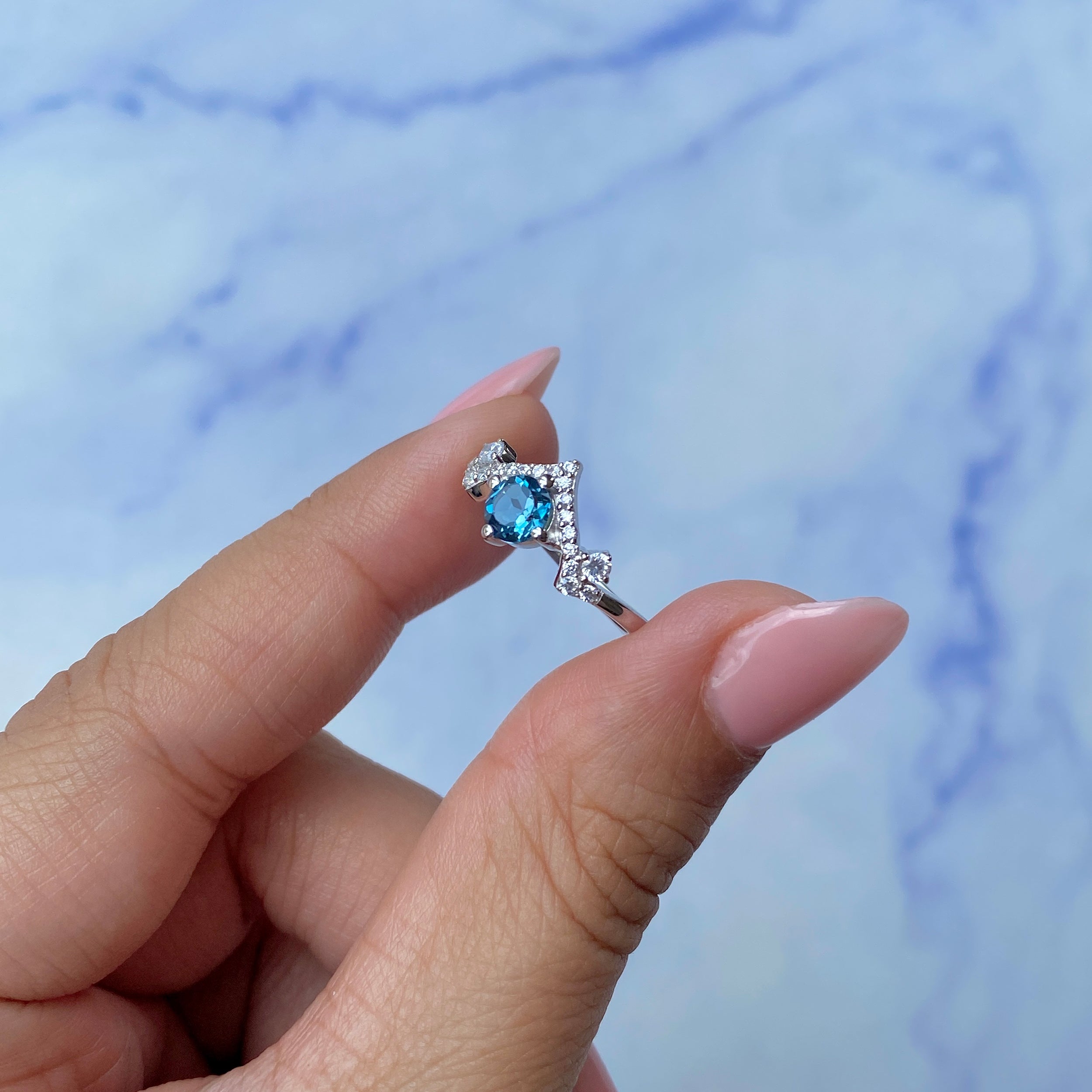 London Blue Topaz Ring-(LBTZ-SR-2296.)