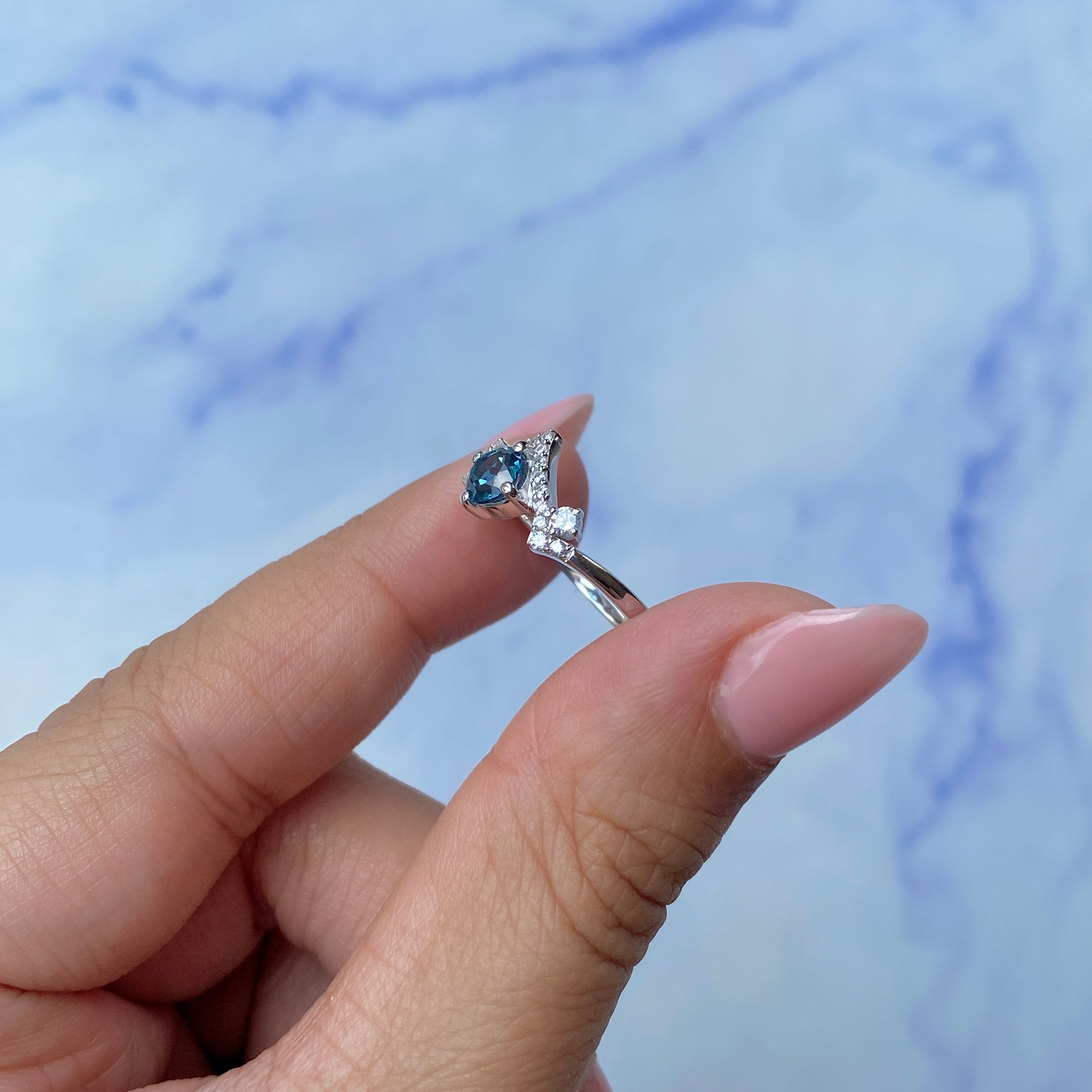 London Blue Topaz Ring-(LBTZ-SR-2296.)