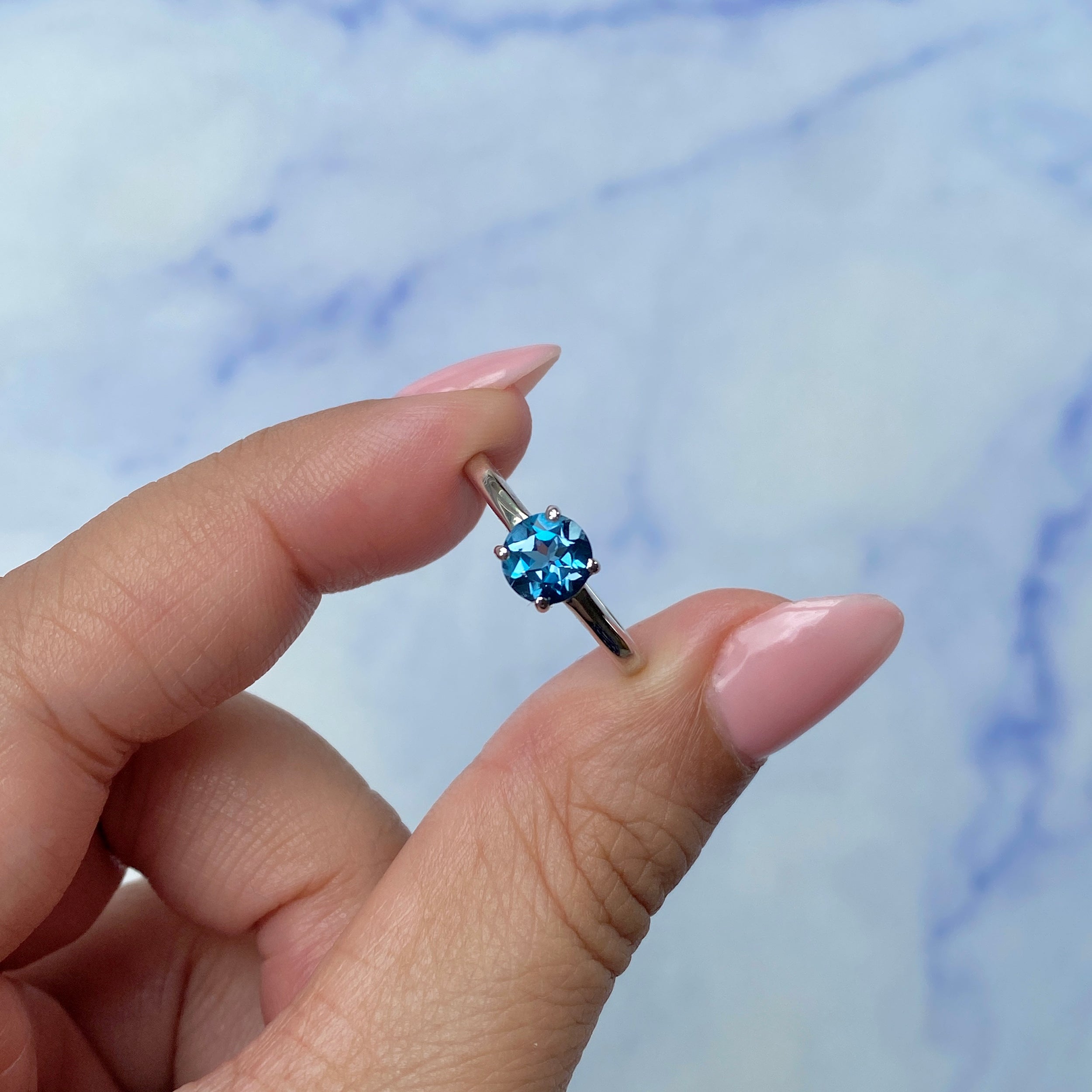 London Blue Topaz Ring-(LBTZ-SR-236.)