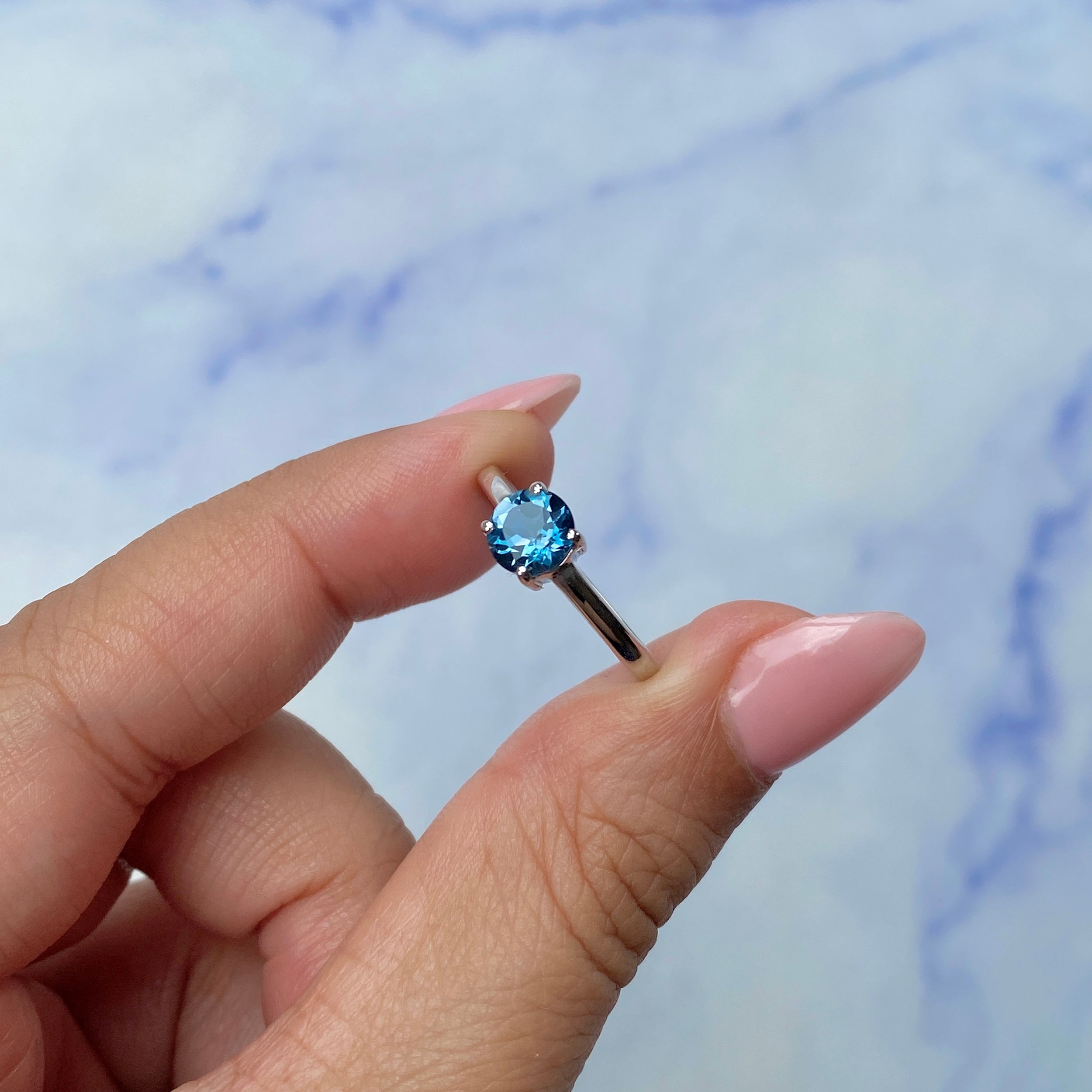 London Blue Topaz Ring-(LBTZ-SR-236.)