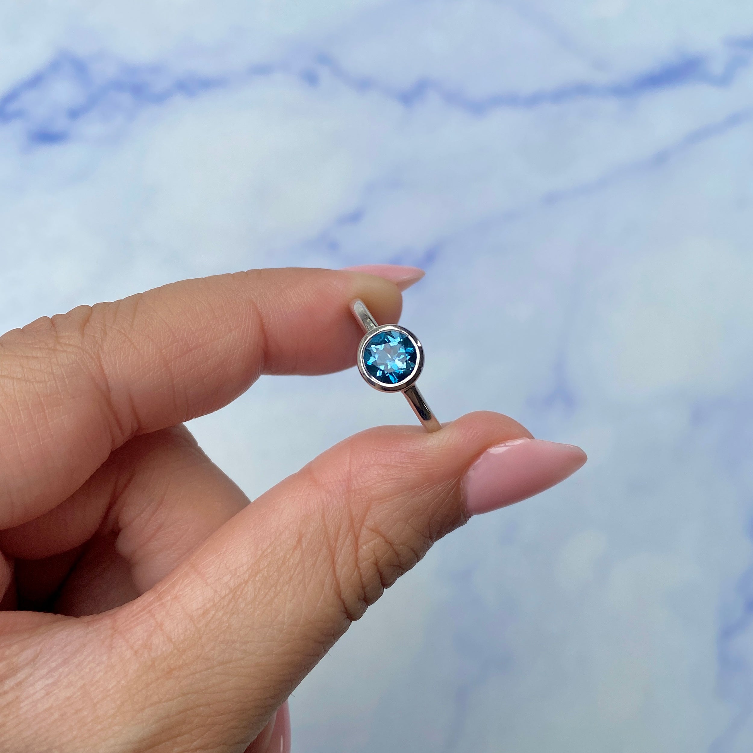 London Blue Topaz Ring-(LBTZ-SR-237.)
