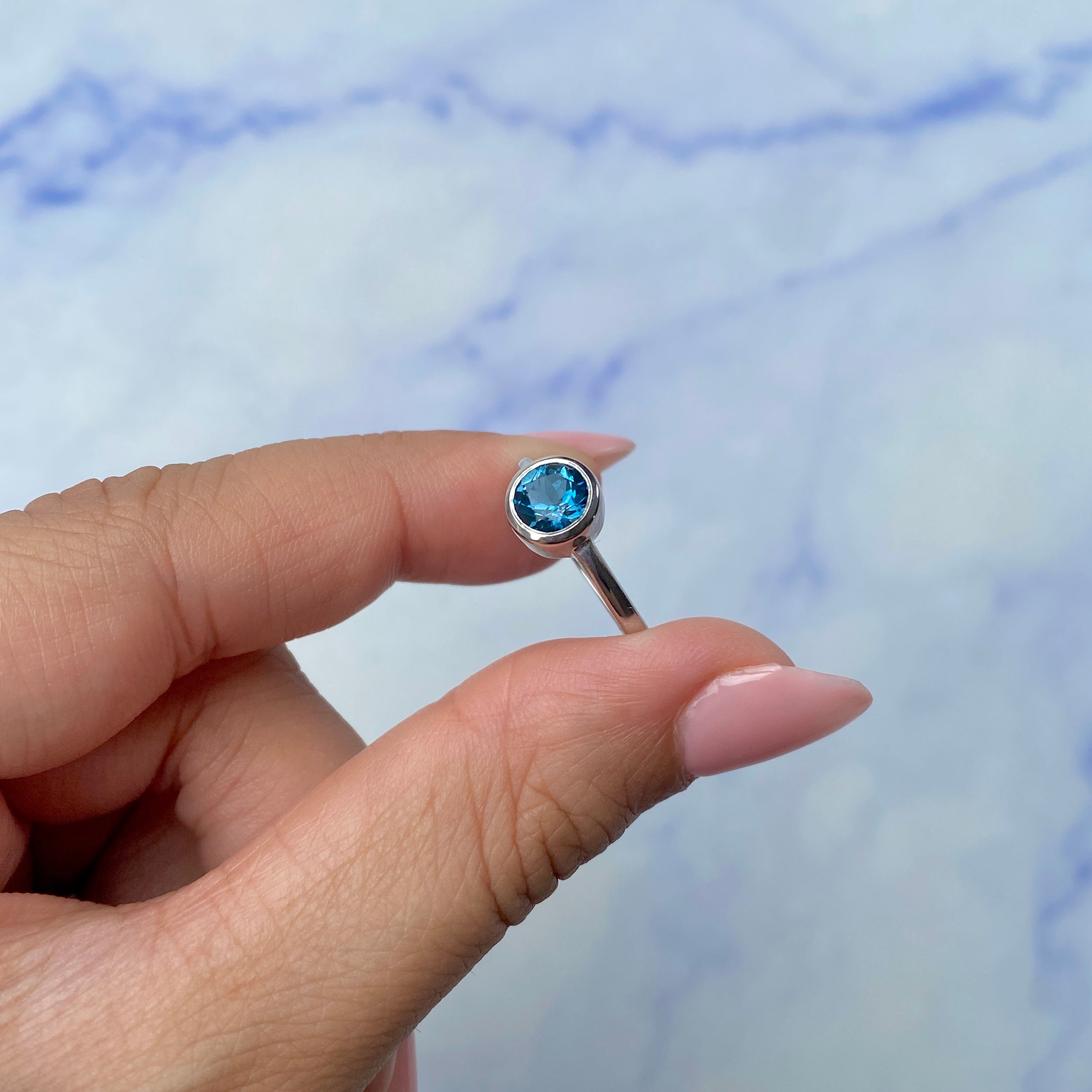 London Blue Topaz Ring-(LBTZ-SR-237.)