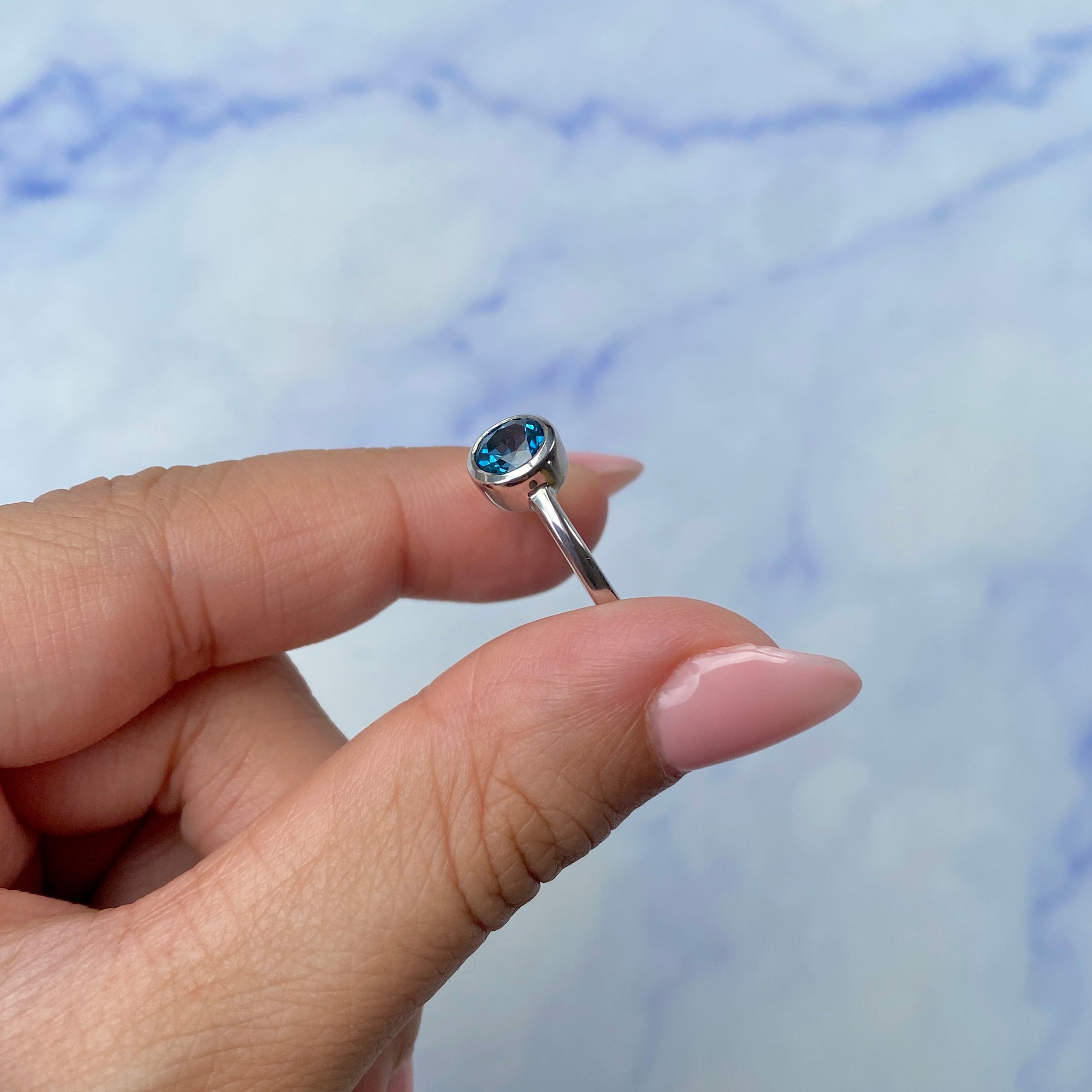 London Blue Topaz Ring-(LBTZ-SR-237.)