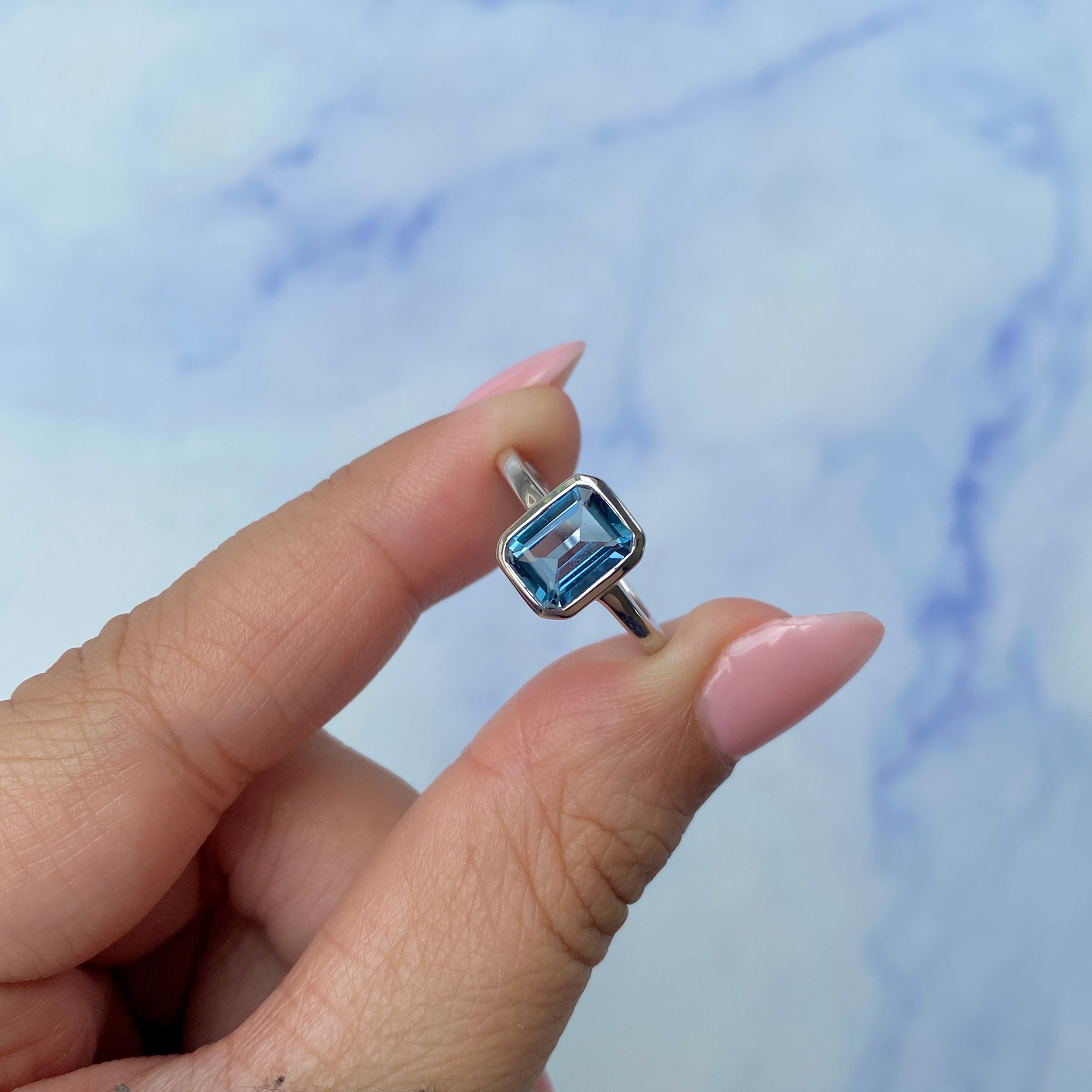 London Blue Topaz Ring-(LBTZ-SR-246.)