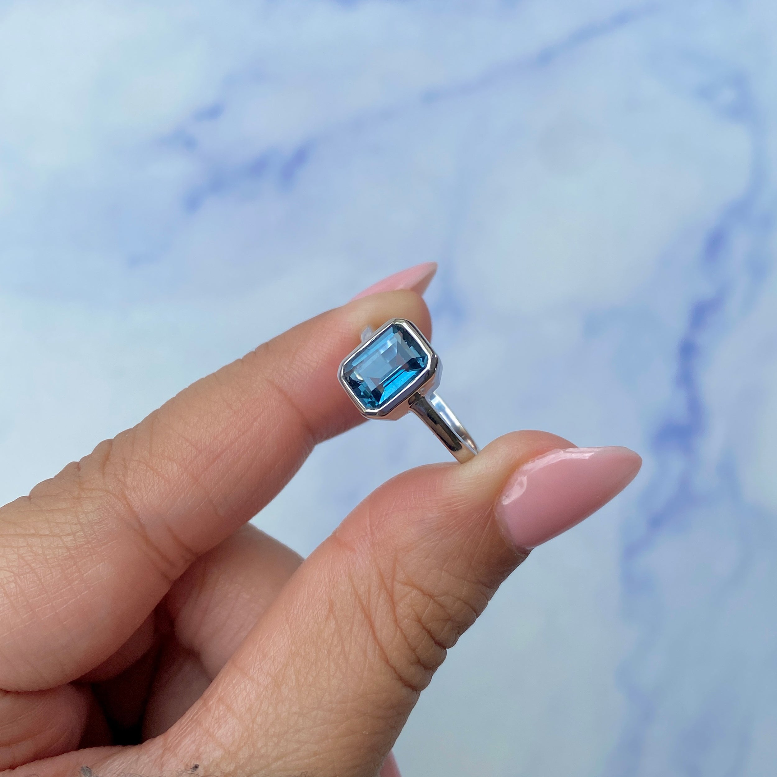 London Blue Topaz Ring-(LBTZ-SR-246.)