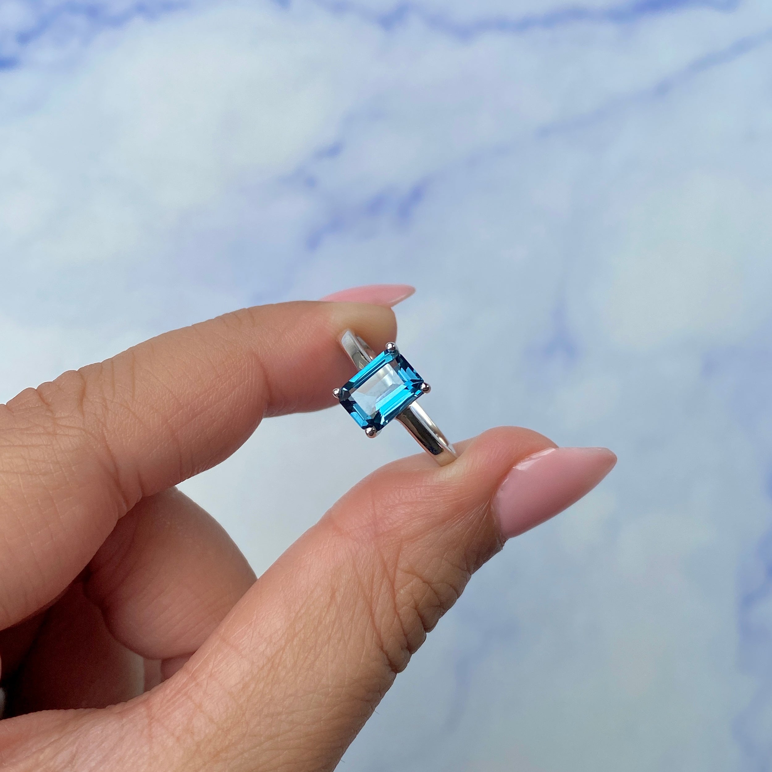 London Blue Topaz Ring-(LBTZ-SR-247.)