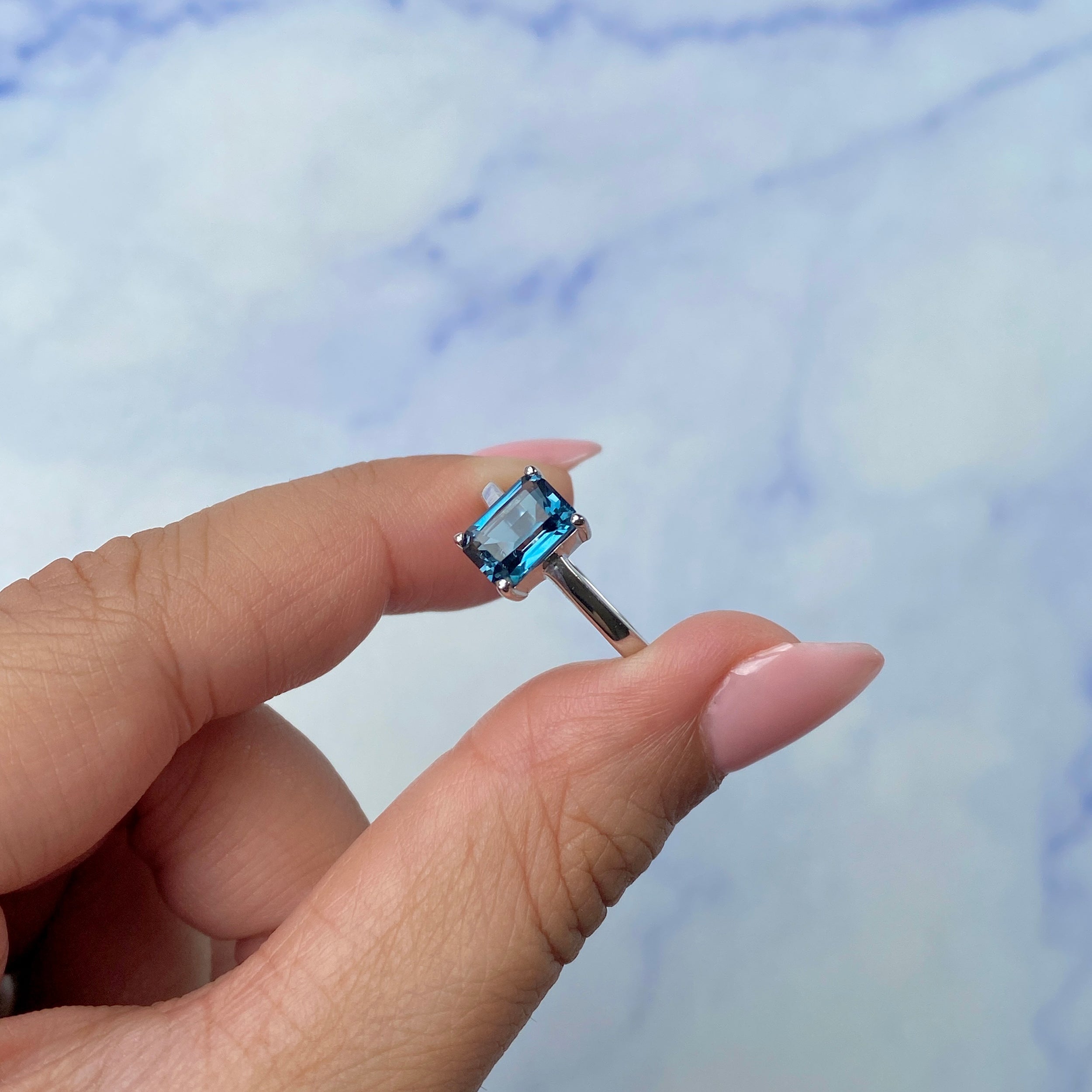 London Blue Topaz Ring-(LBTZ-SR-247.)