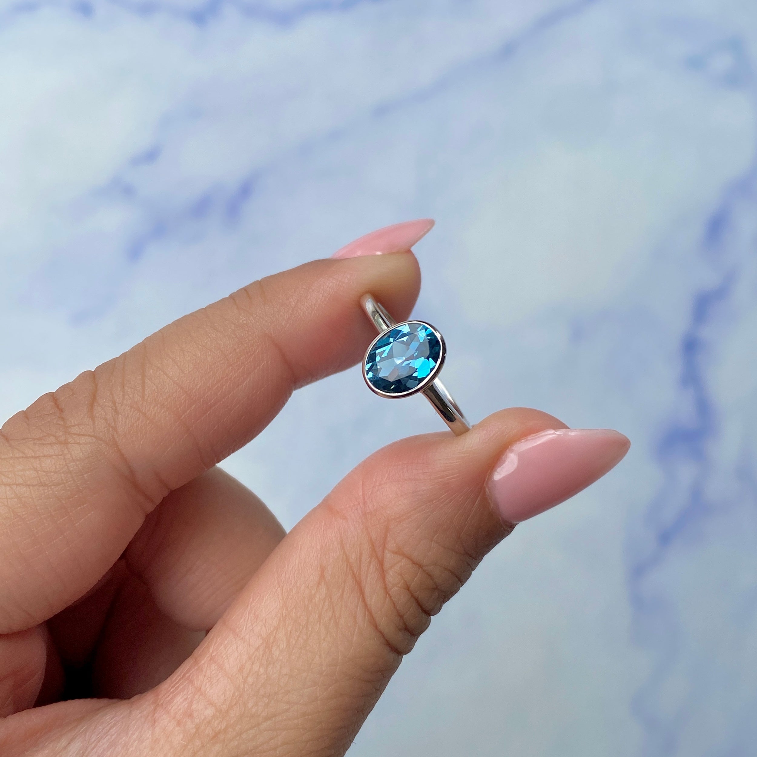 London Blue Topaz Ring-(LBTZ-SR-248.)