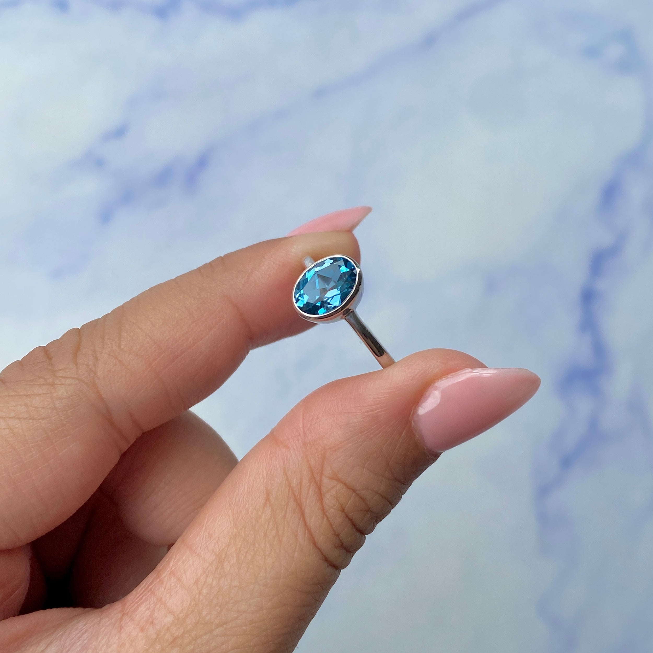 London Blue Topaz Ring-(LBTZ-SR-248.)