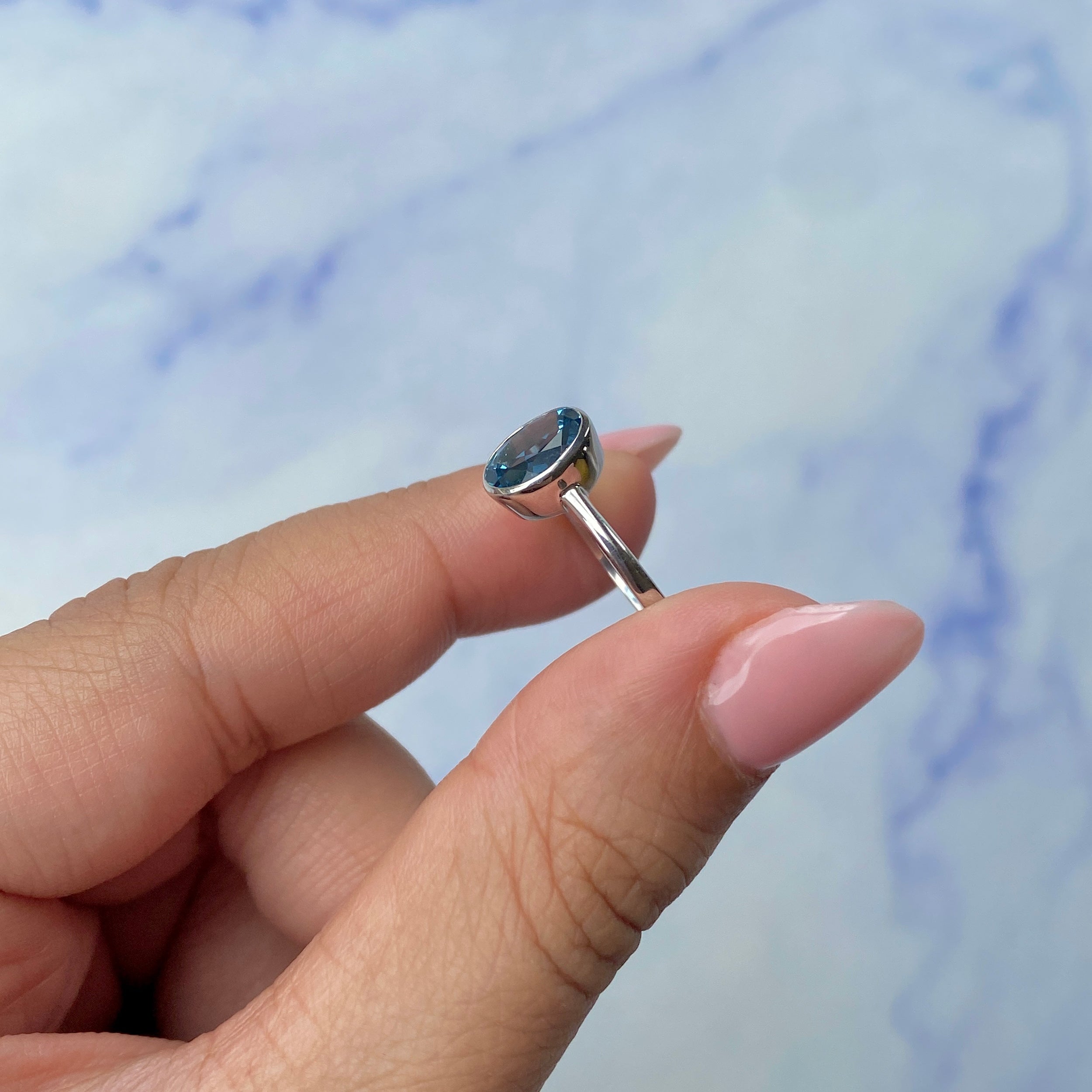 London Blue Topaz Ring-(LBTZ-SR-248.)