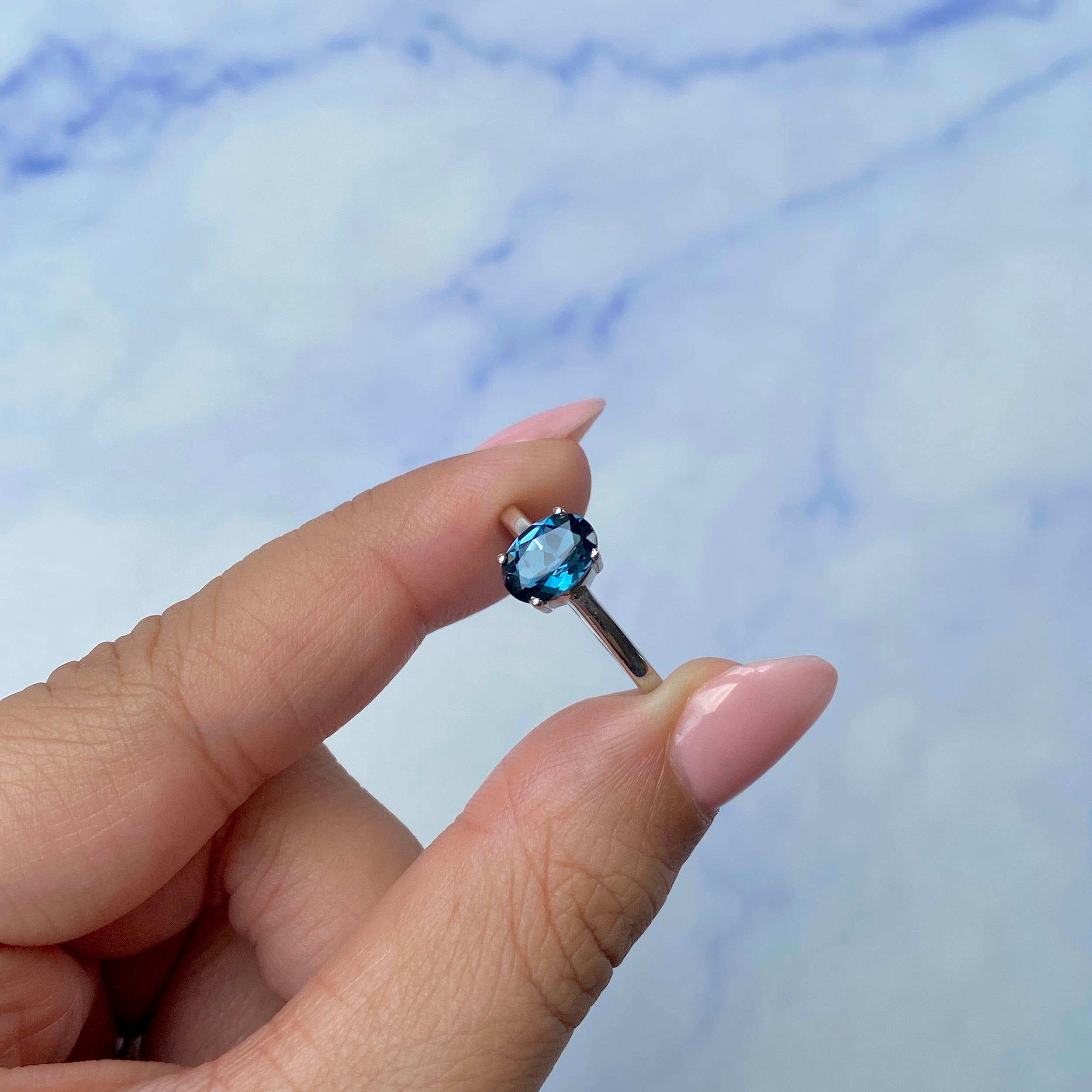 London Blue Topaz Ring-(LBTZ-SR-249.)