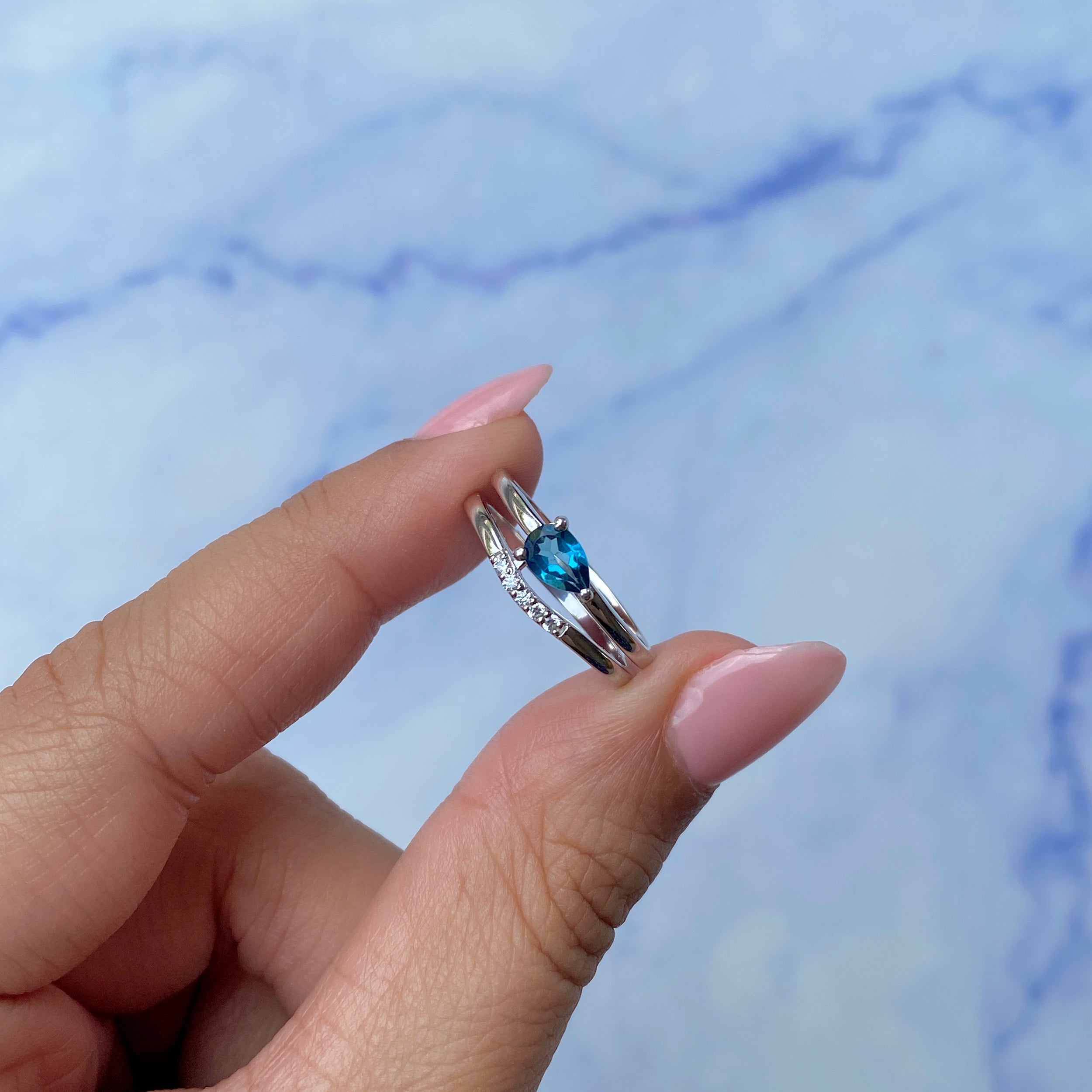 London Blue Topaz Ring-(LBTZ-SR-2862.)