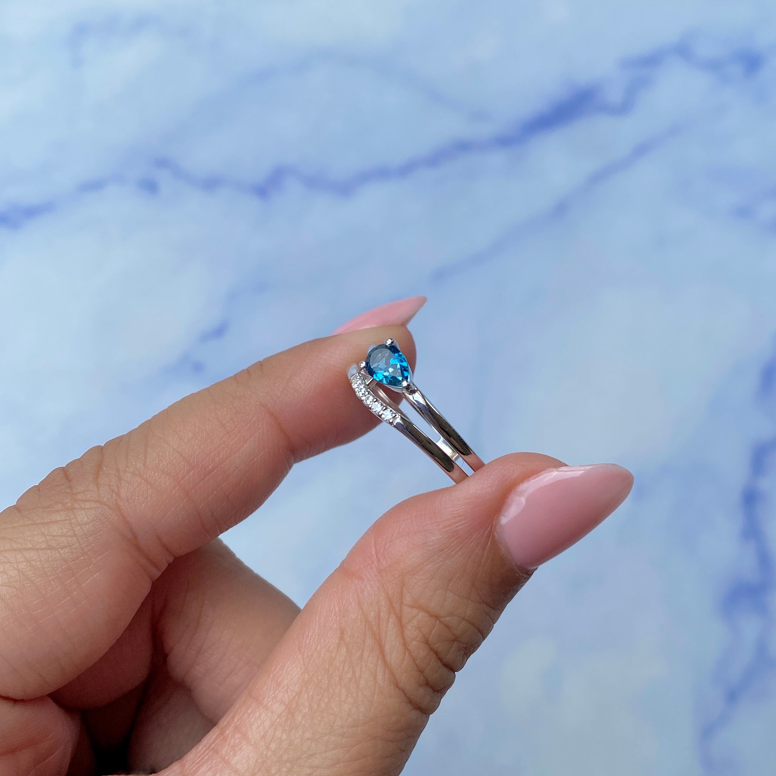 London Blue Topaz Ring-(LBTZ-SR-2862.)