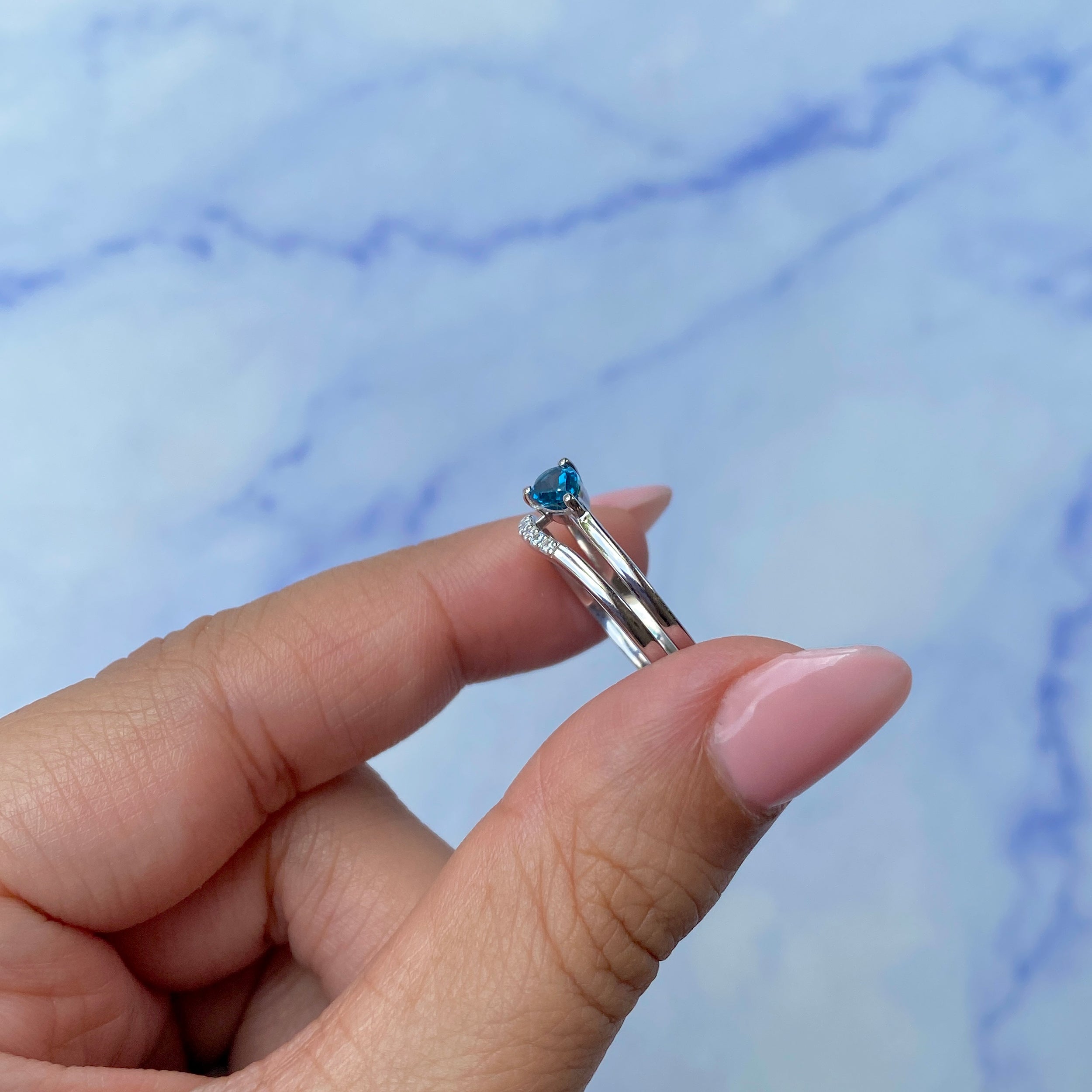 London Blue Topaz Ring-(LBTZ-SR-2862.)