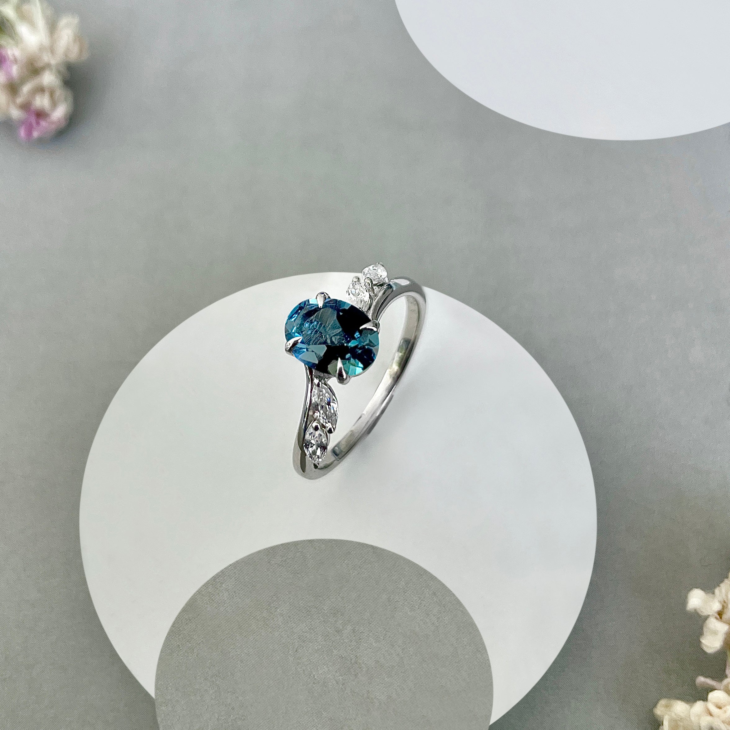 London Blue Topaz Ring-(LBTZ-SR-3163.)