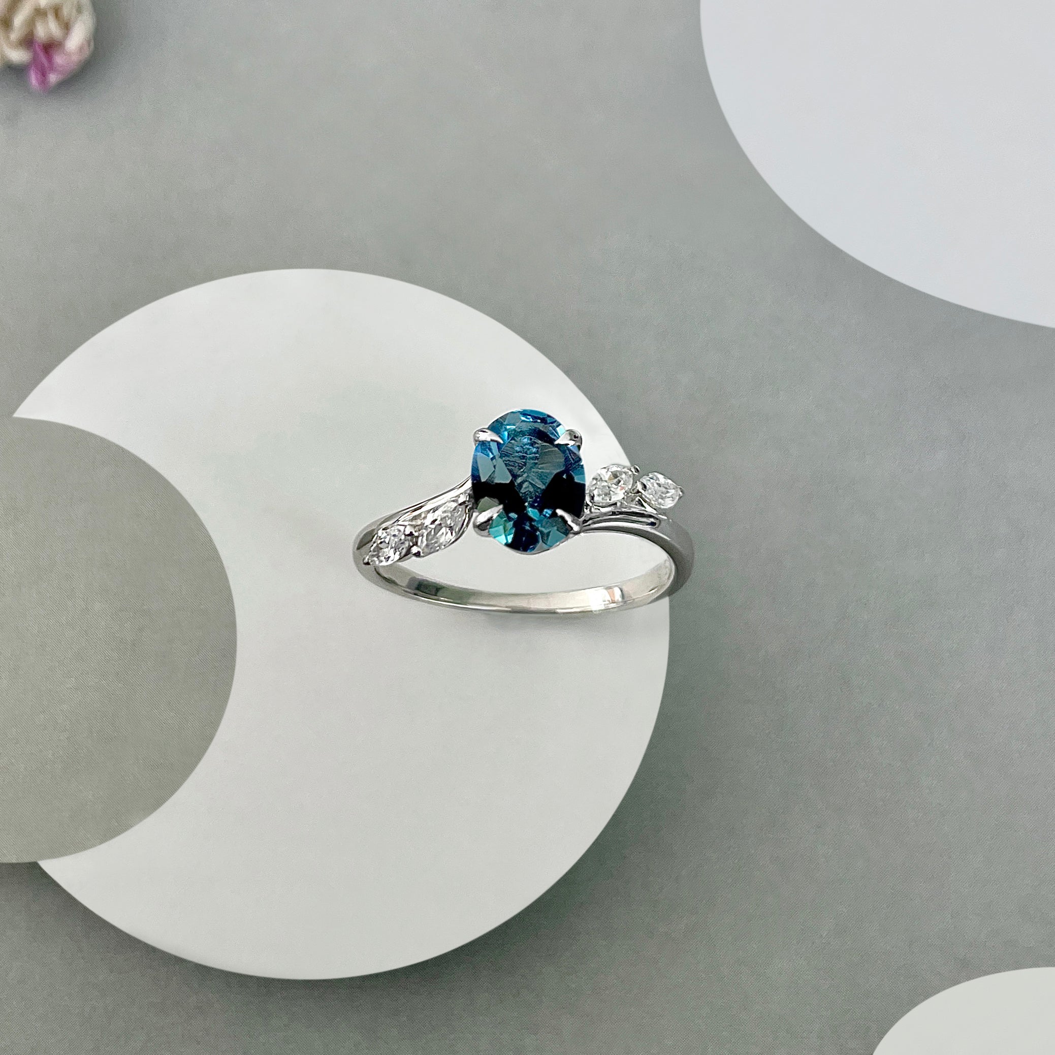 London Blue Topaz Ring-(LBTZ-SR-3163.)