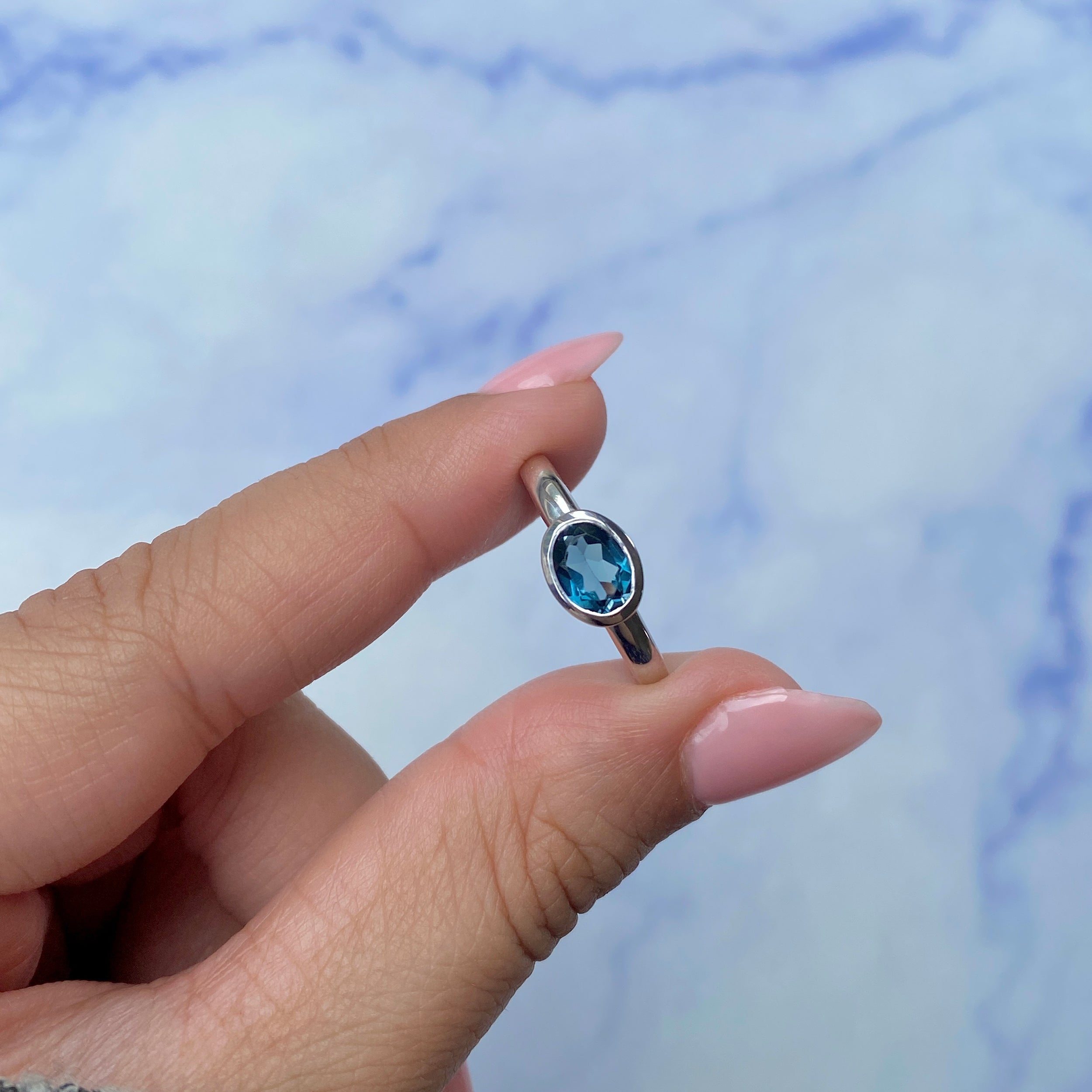 London Blue Topaz Ring-(LBTZ-SR-4026.)