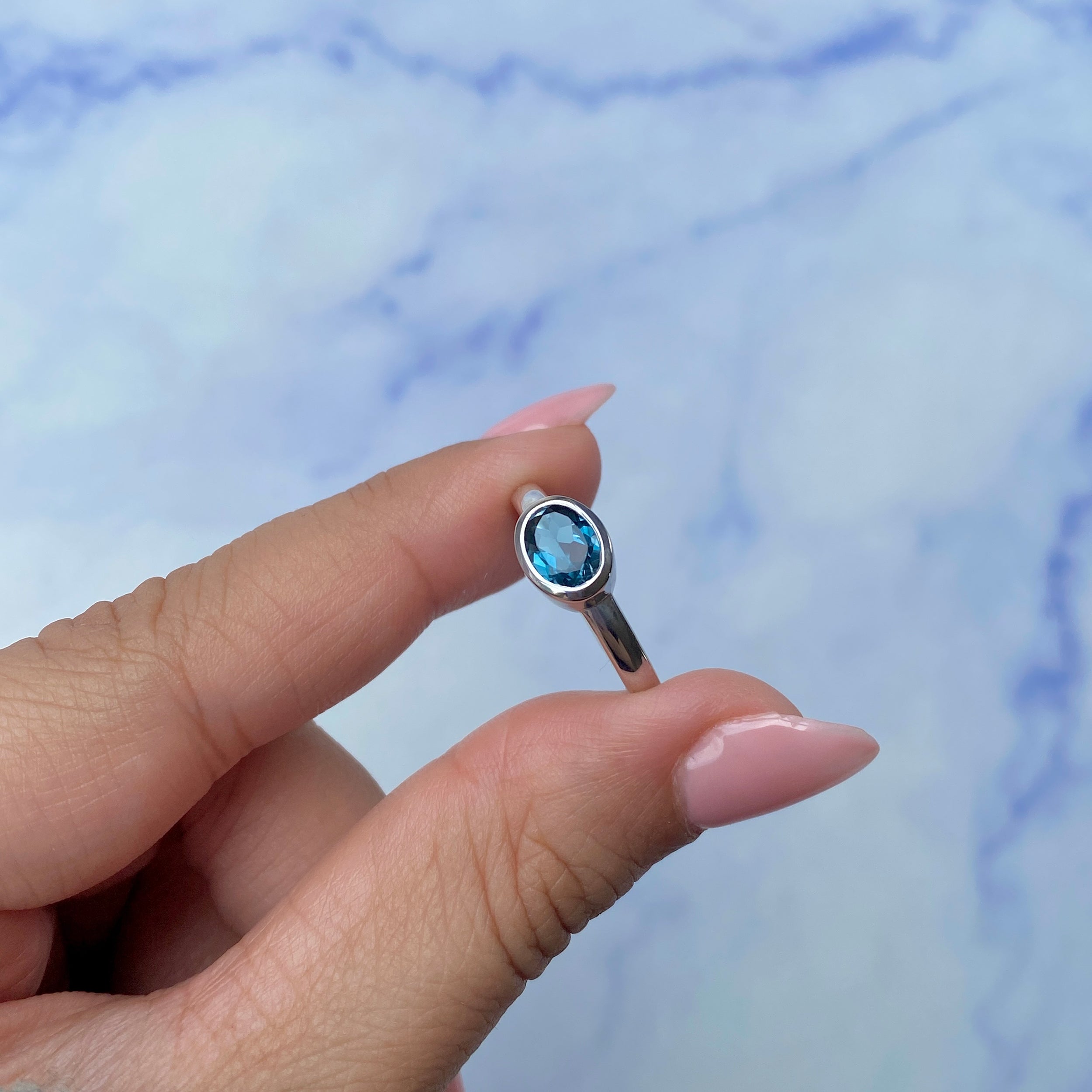 London Blue Topaz Ring-(LBTZ-SR-4026.)