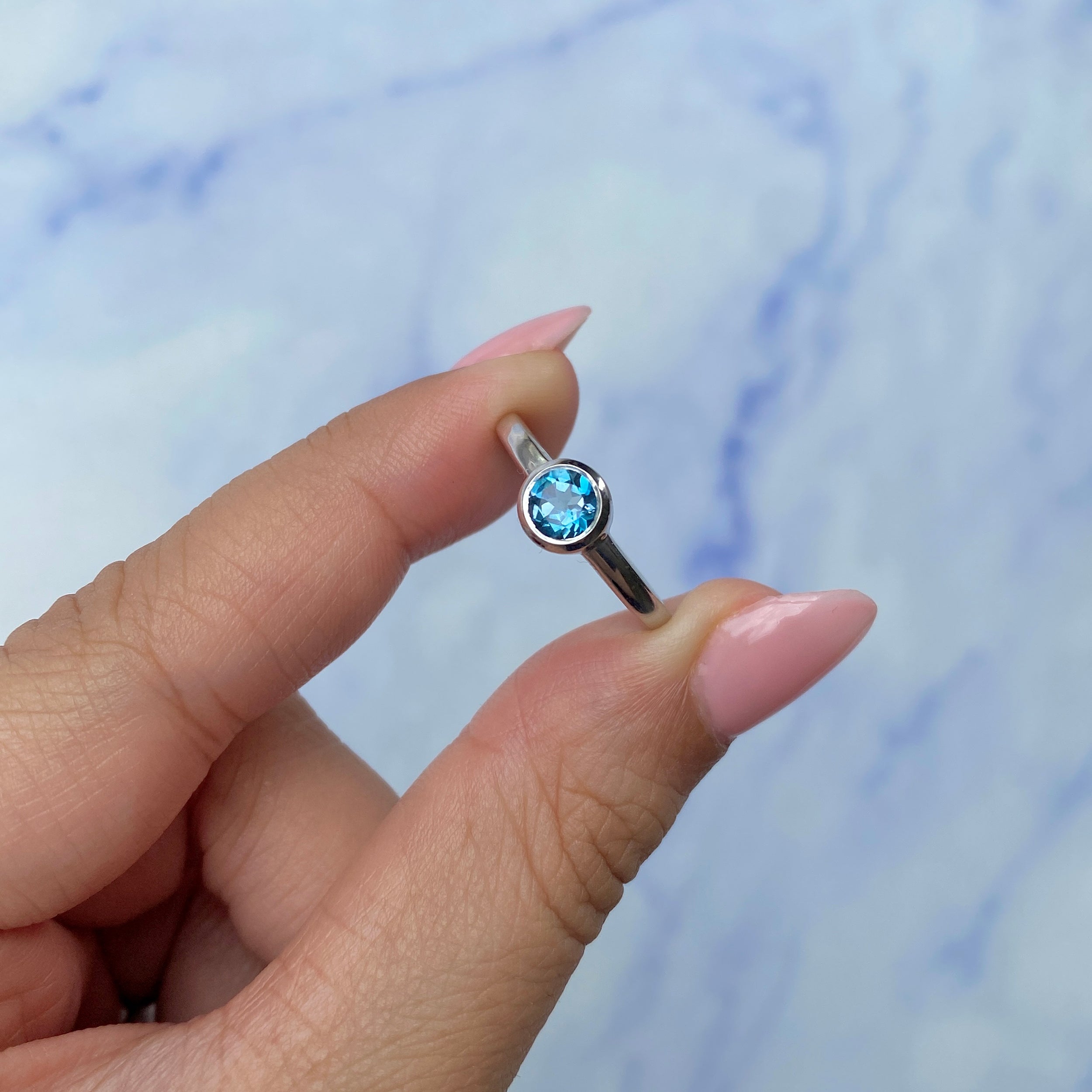 London Blue Topaz Ring-(LBTZ-SR-4029.)