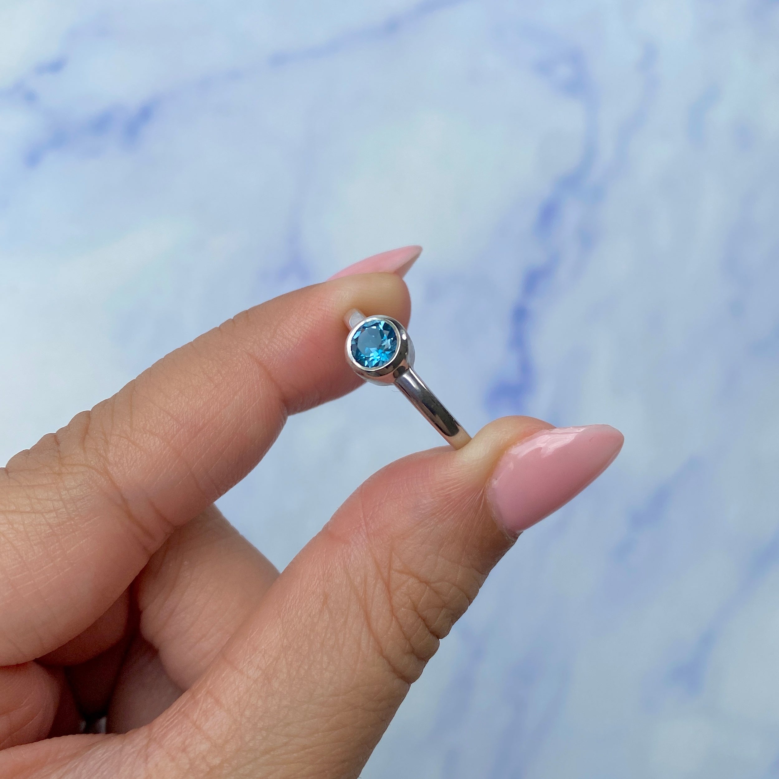 London Blue Topaz Ring-(LBTZ-SR-4029.)