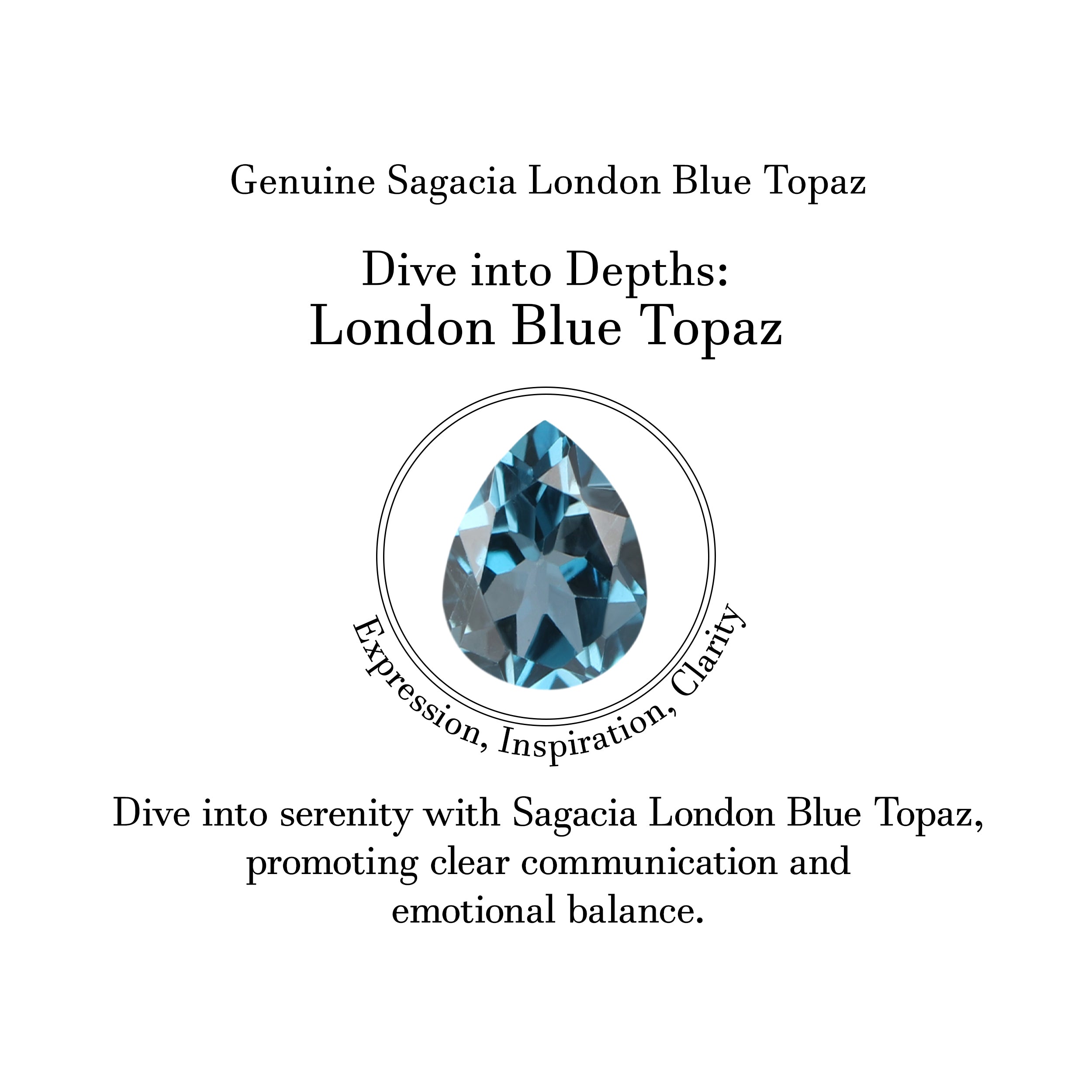 London Blue Topaz & White Topaz Pendant-(LBTZ-SP-779.)