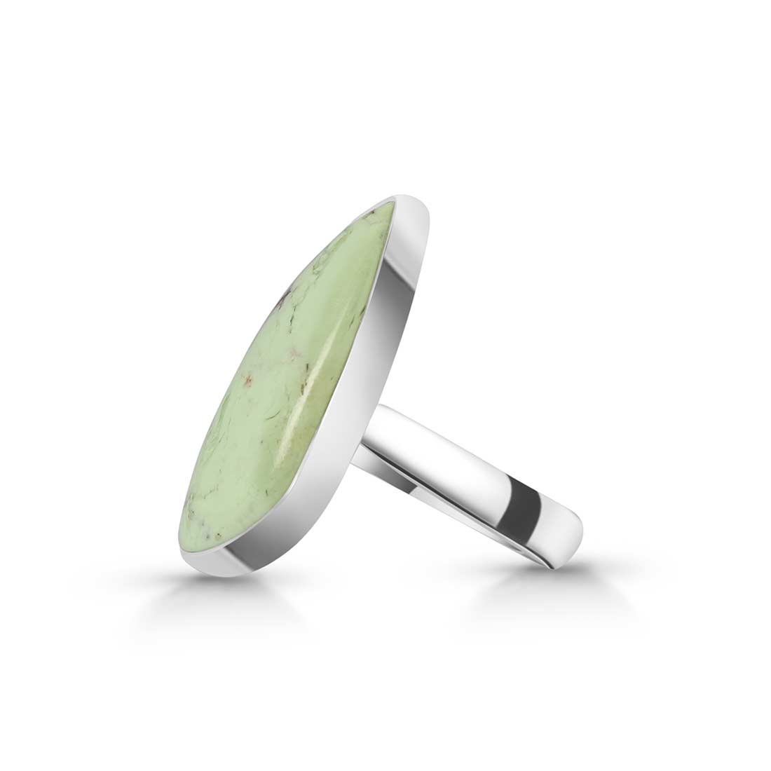 Lemon Chrysoprase Adjustable Ring-(LCP-R-1.)