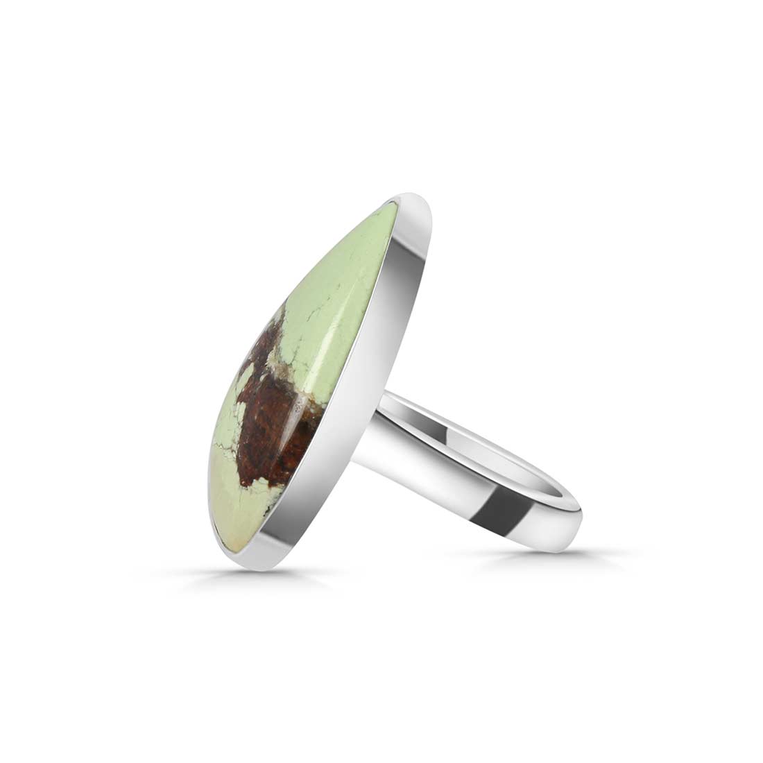 Lemon Chrysoprase Adjustable Ring-(LCP-R-13.)