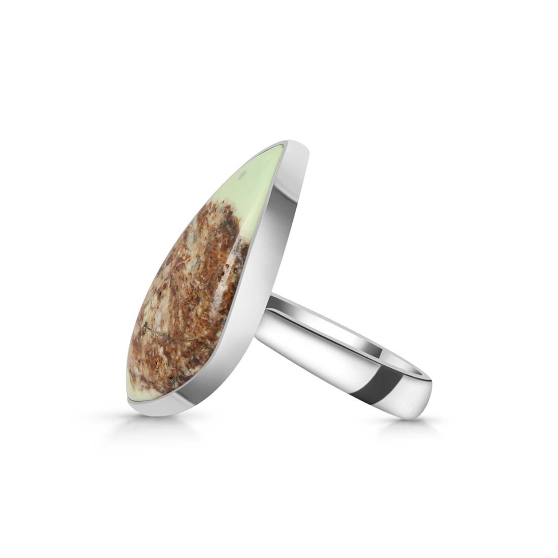 Lemon Chrysoprase Adjustable Ring-(LCP-R-16.)